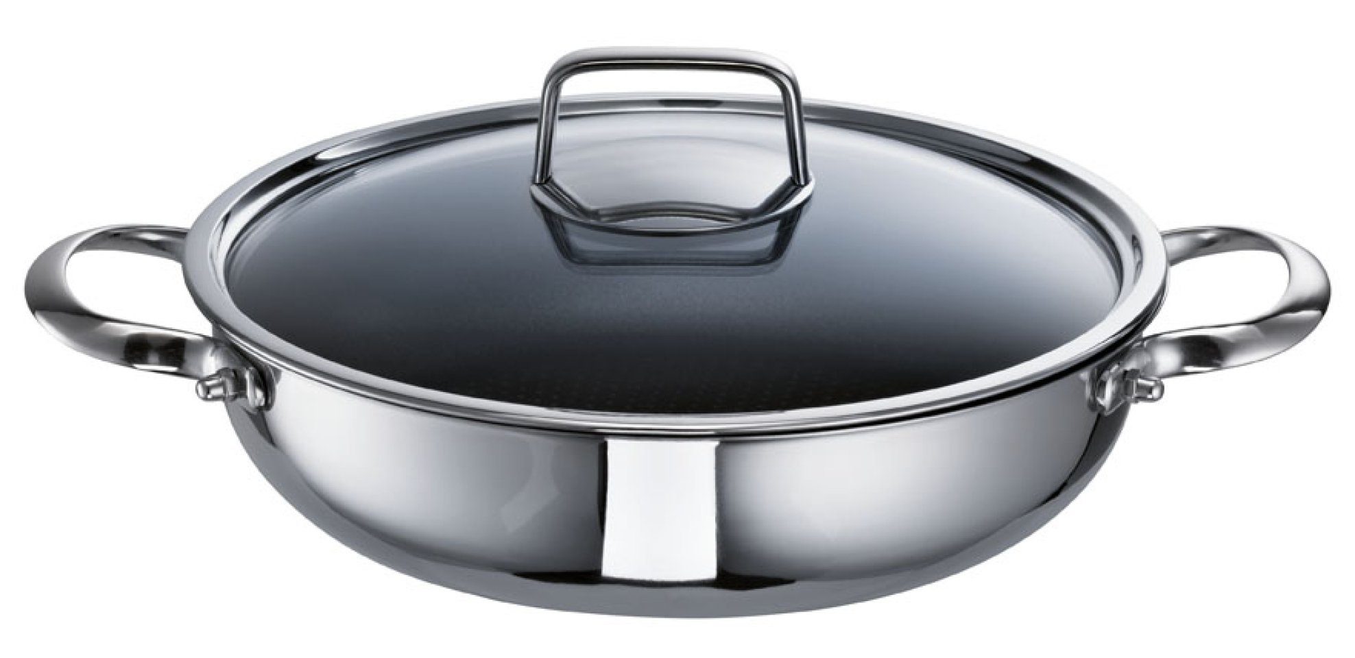 SCHULTE-UFER Schmorpfanne Romana i XXStrong, Edelstahl beschichtet (Set, 1 x Pfanne, 1 x Deckel), Ø 24 cm