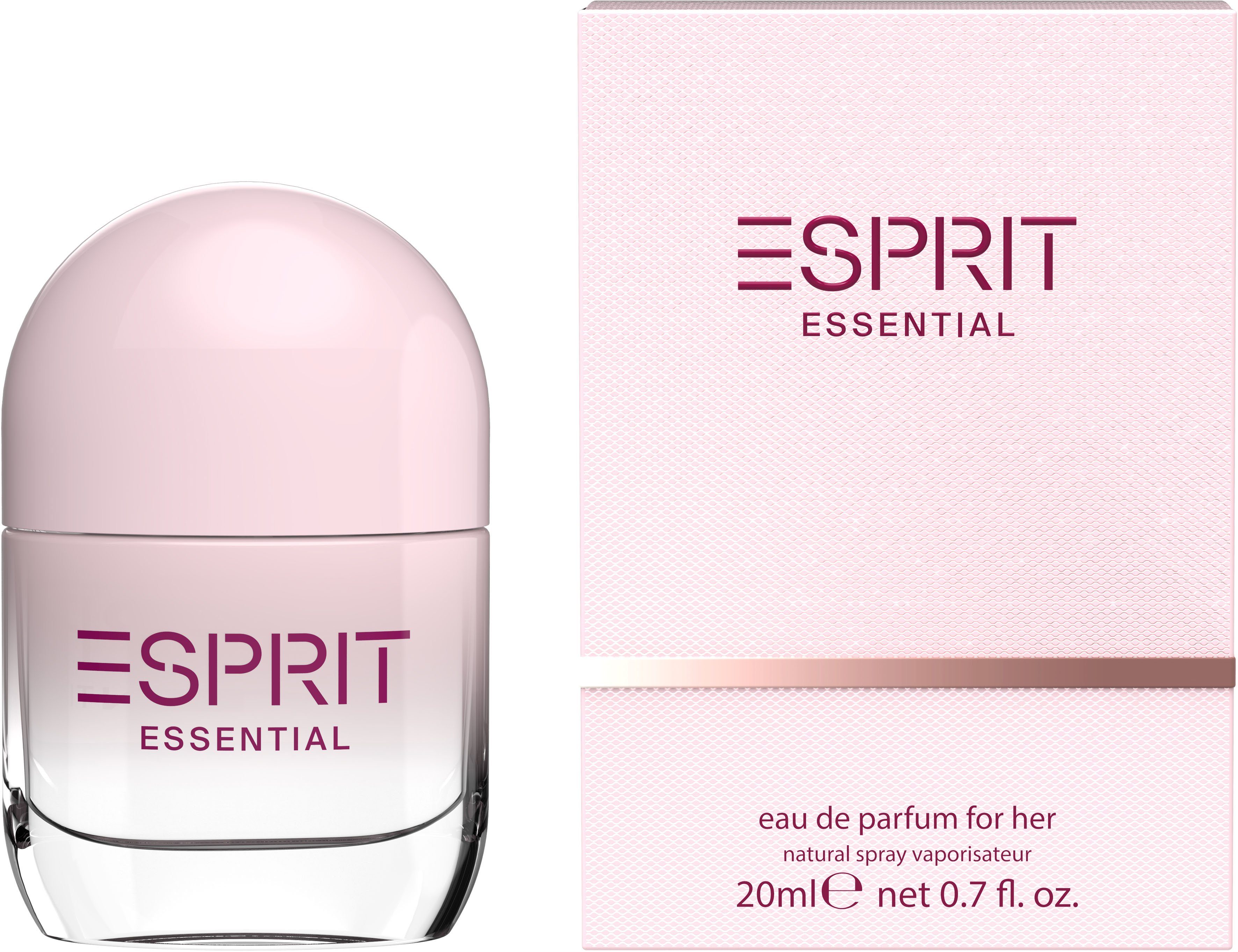 Esprit Eau de Parfum Essential for her, Blumiger Duft mit Granatapfel, Pfingstrose, Lotus, Magnolie & Moschus.