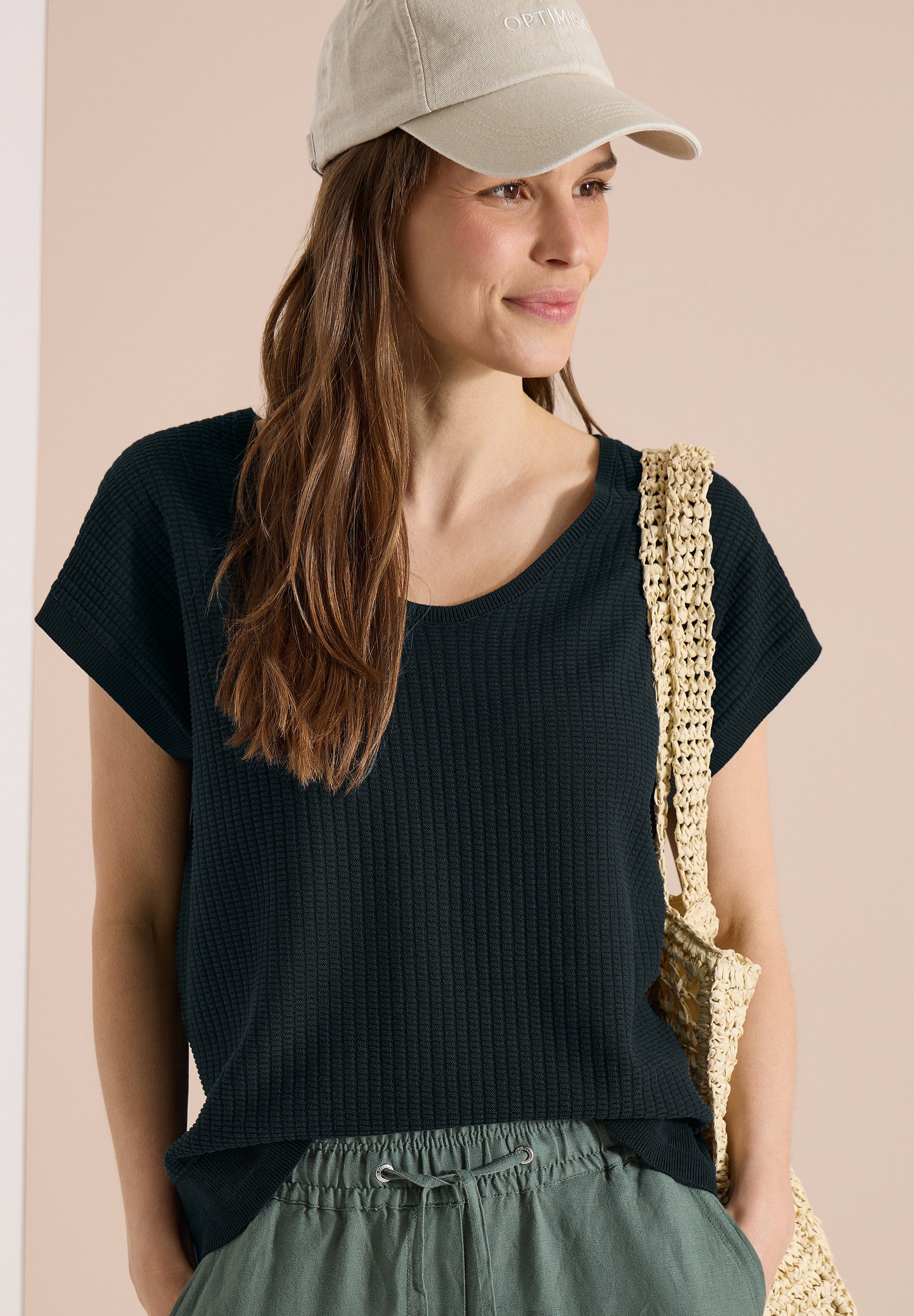 CECIL Kapuzenpullover mit V-Ausschnitt