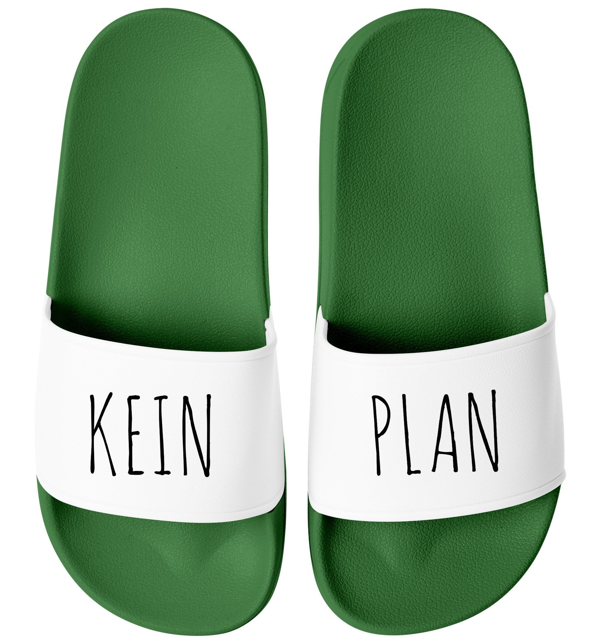 MoonWorks Badeschlappen Spruch Kein Plan Badelatschen günstig online kaufen