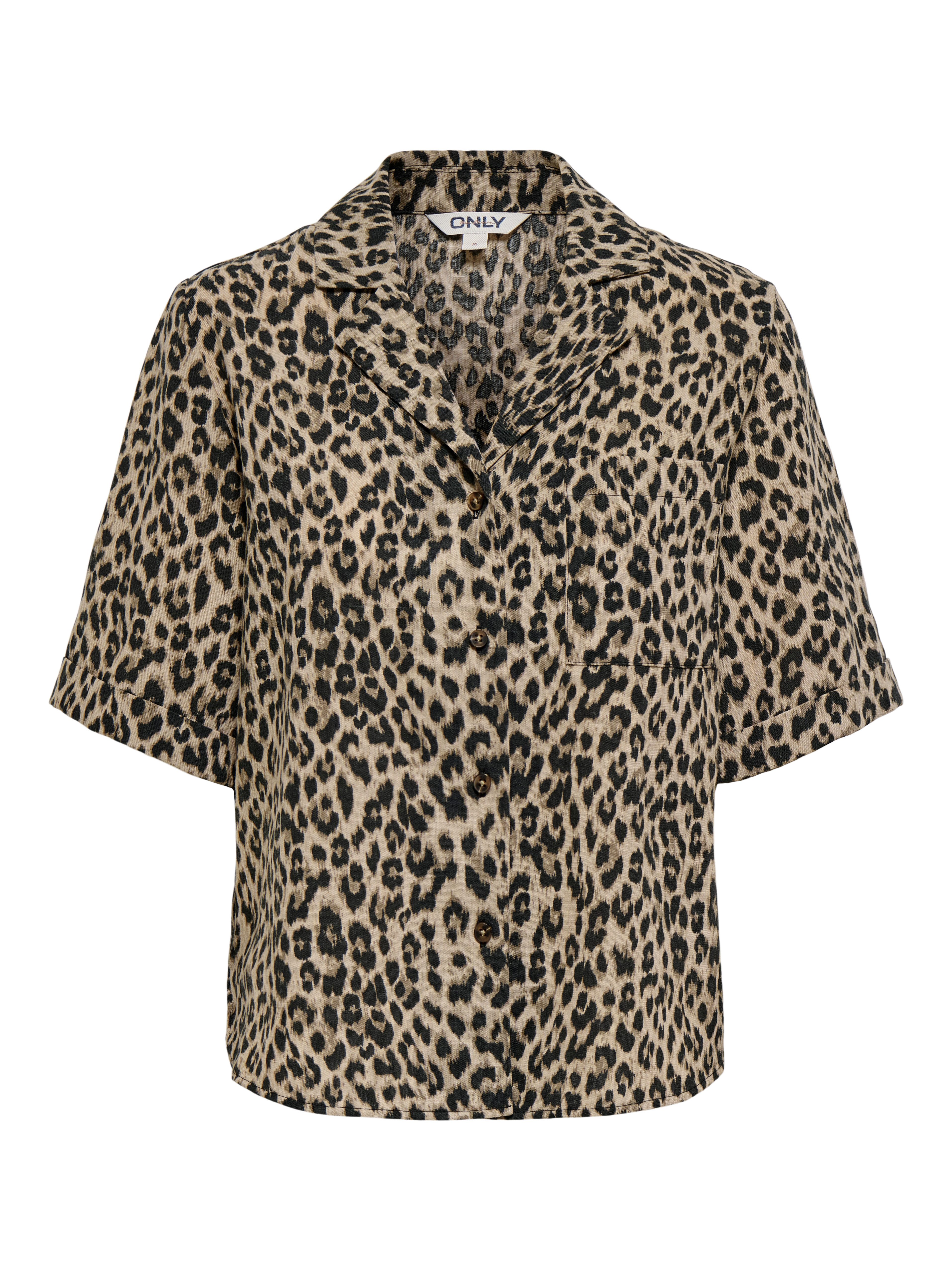 ONLY Kurzarmbluse ONLEMMIA S/S BUTTON SHIRT PNT Materialmix, regular fit