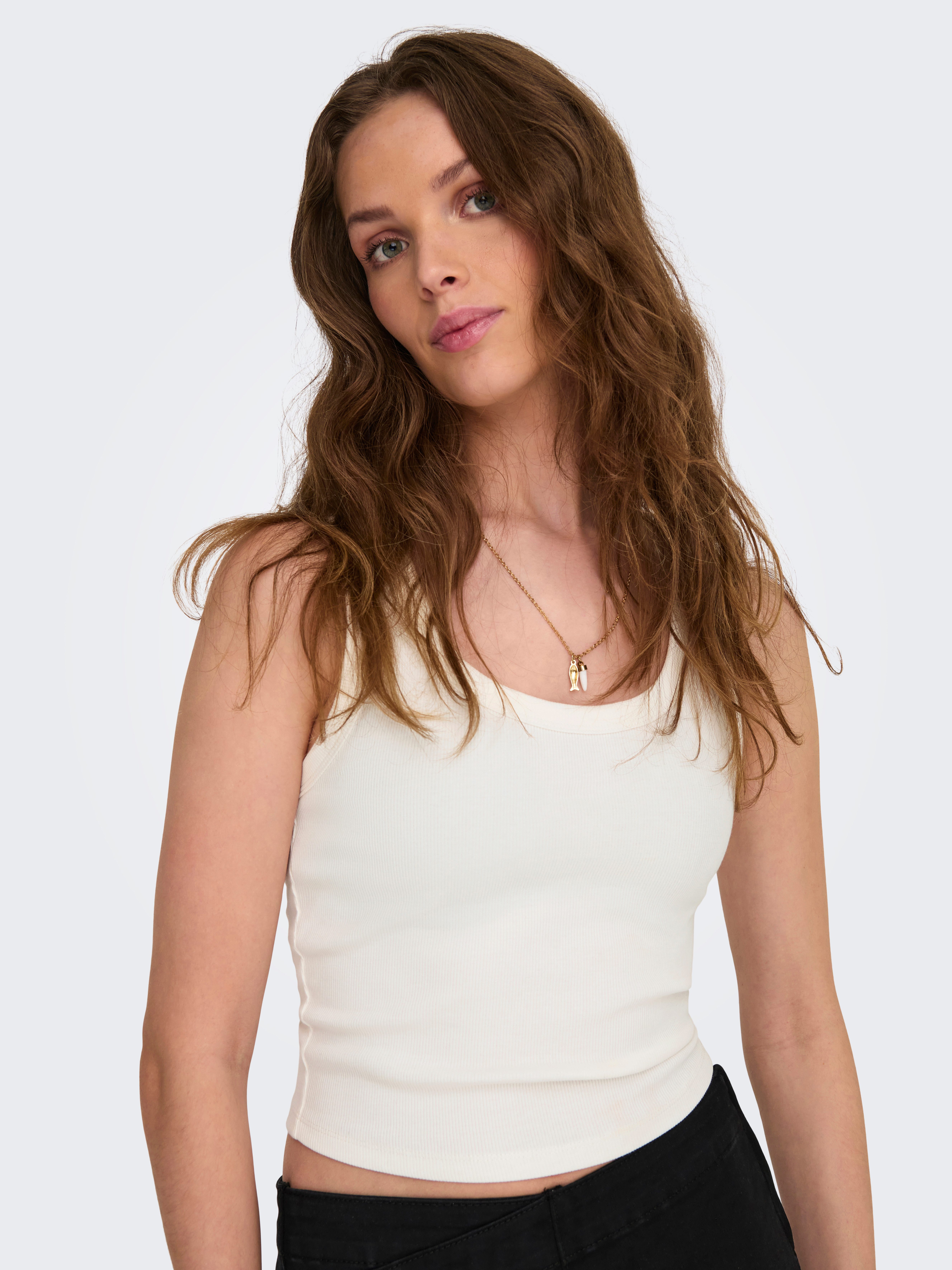 ONLY Tanktop ONLEASY S/L TANK TOP JRS 2 PACK (Packung, 2-tlg) Baumwollmischung, regular fit