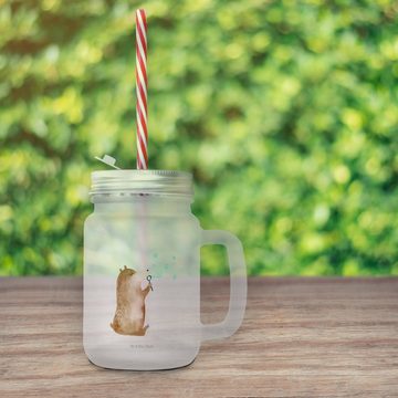 Mr. & Mrs. Panda Cocktailglas Bär Seifenblasen - Transparent - Geschenk, Trinkglas, Strohhalm Glas, Premium Glas, Mit süßen Motiven