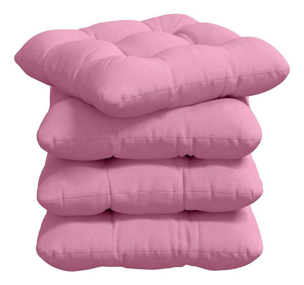 vidaXL Sitzauflage Sitzkissen 4 stk. Stoff Rosa 40 x 40 x 12 cm, (4 St)