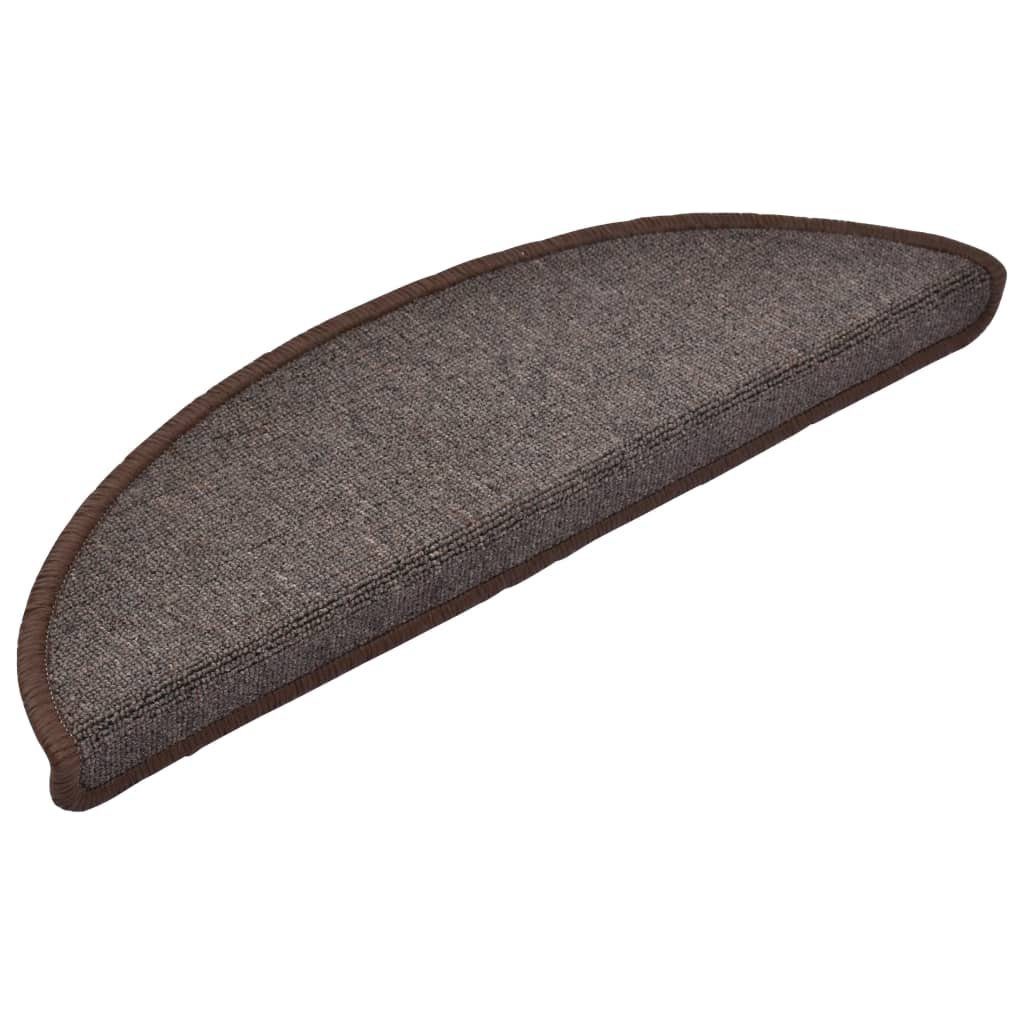 vidaXL Stufenmatte Stufenmatten 15 Stk. 56x17x3 cm Kaffeebraun Halbrund, Hütte, Höhe: 30 mm
