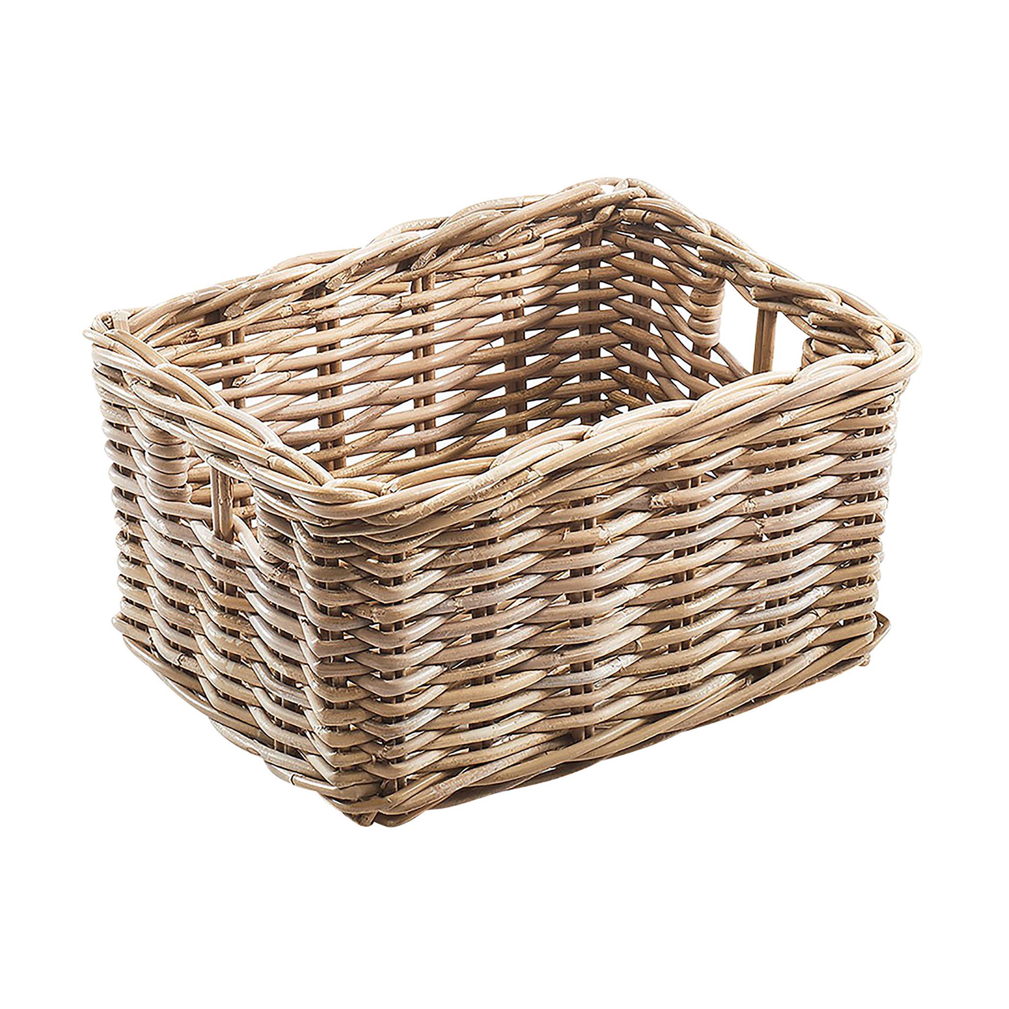 Aufbewahrungskorb Rattankorb Kubu grau eckig 40x30x20 cm
