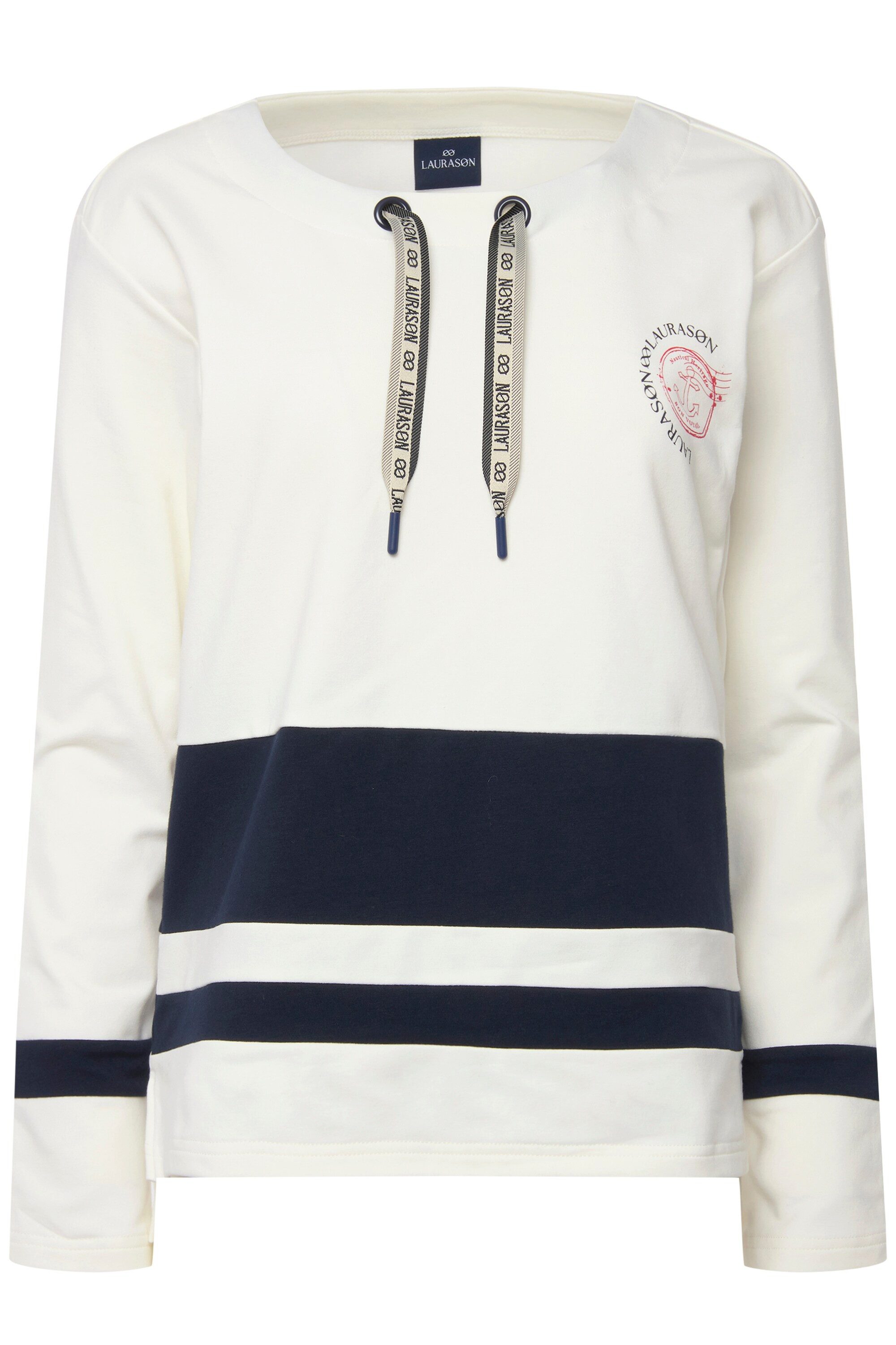 Laurasøn Sweatshirt Sweatshirt Streifen Print Rundhals günstig online kaufen