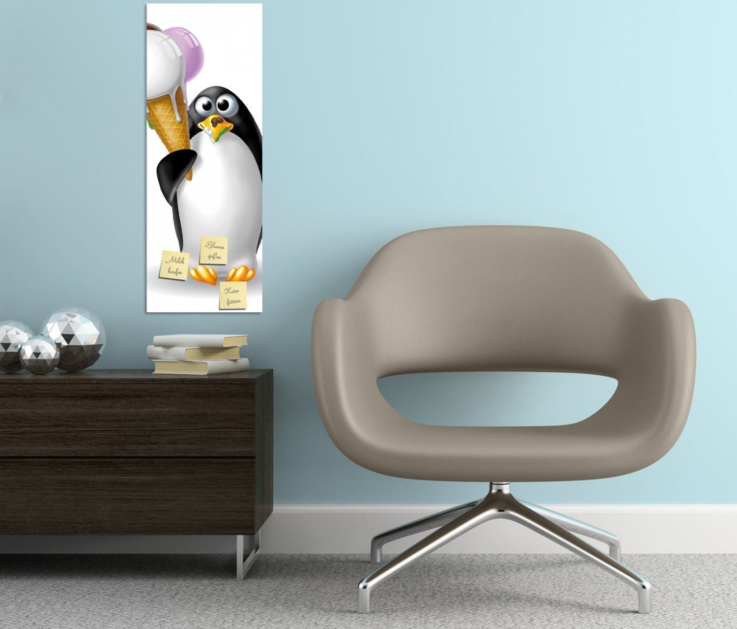 Süßer Wallario Eis Memoboard Pinguin