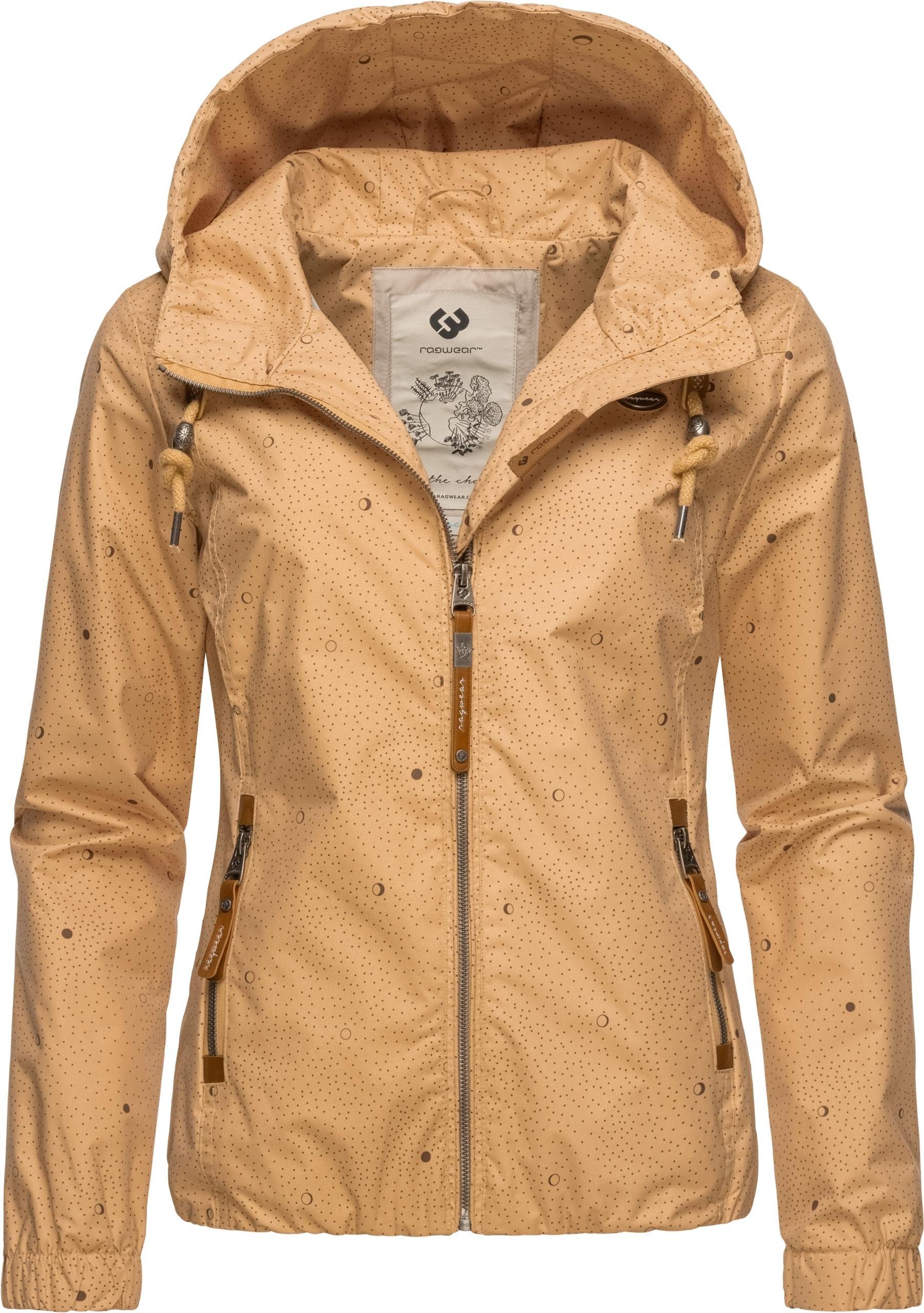 Outdoorjacke Print Print Darow mit Ragwear stylische sand Übergangsjacke und Kapuze