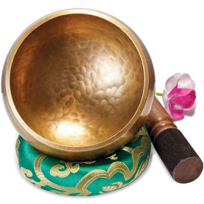 aumondo Percussion-Set »Original Tibetische Klangschale, 13 cm groß, handgefertigt. Set in Geschenk-Box.«