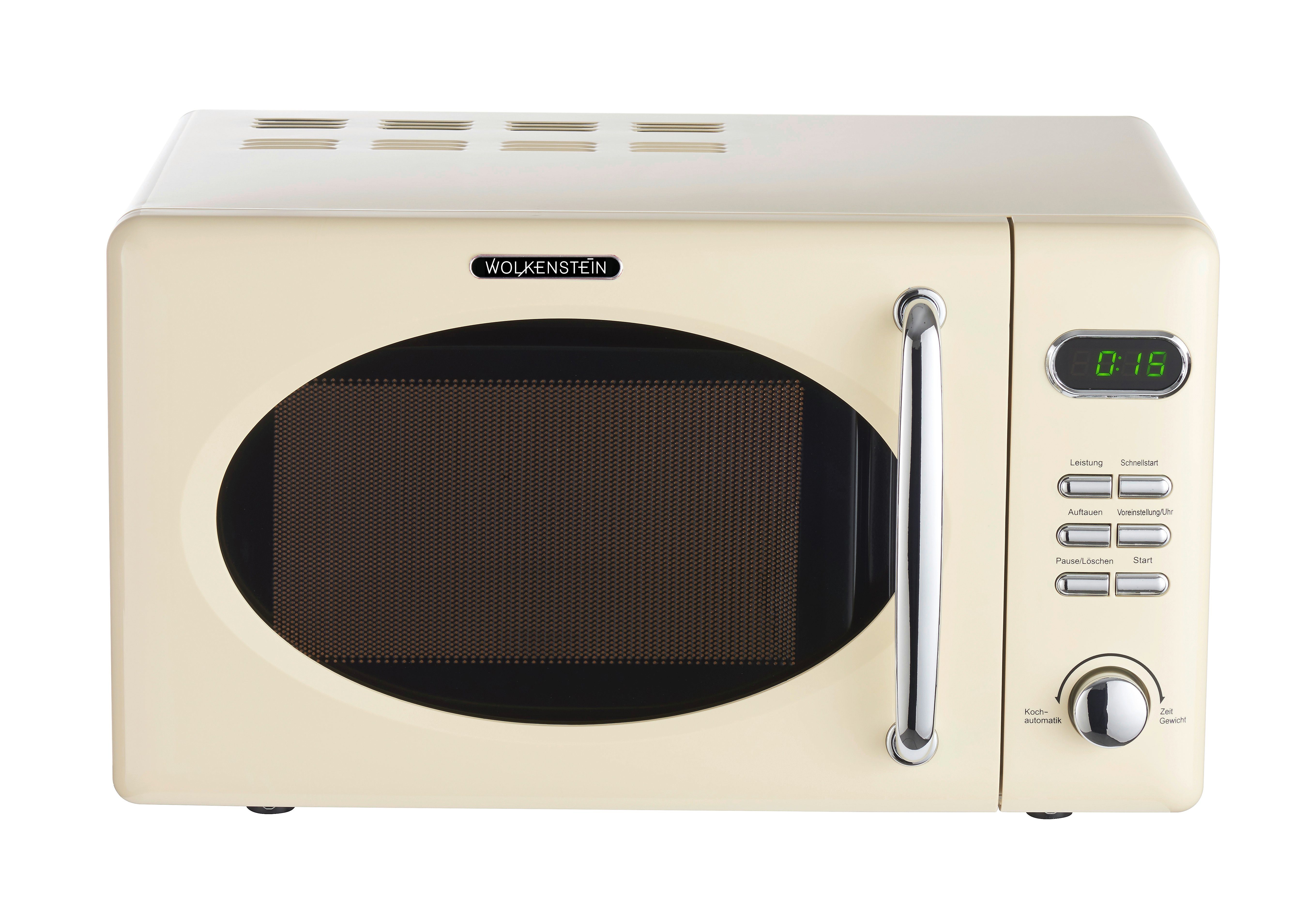 Wolkenstein Mikrowelle WOLKENSTEIN Mikrowelle WMW720 SC, Retro, 700 W, creme, Automatische Garprogramme 8, Auftaufunktion, 20,00 l, digitaler Timer