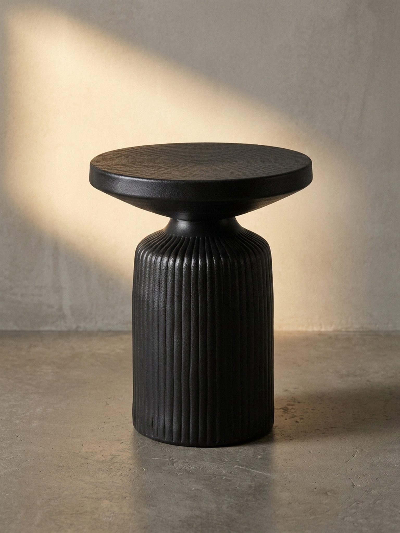 KADIMA DESIGN Beistelltisch Eleganter Sofatisch Schwarz, 40x40x50 cm, Rund