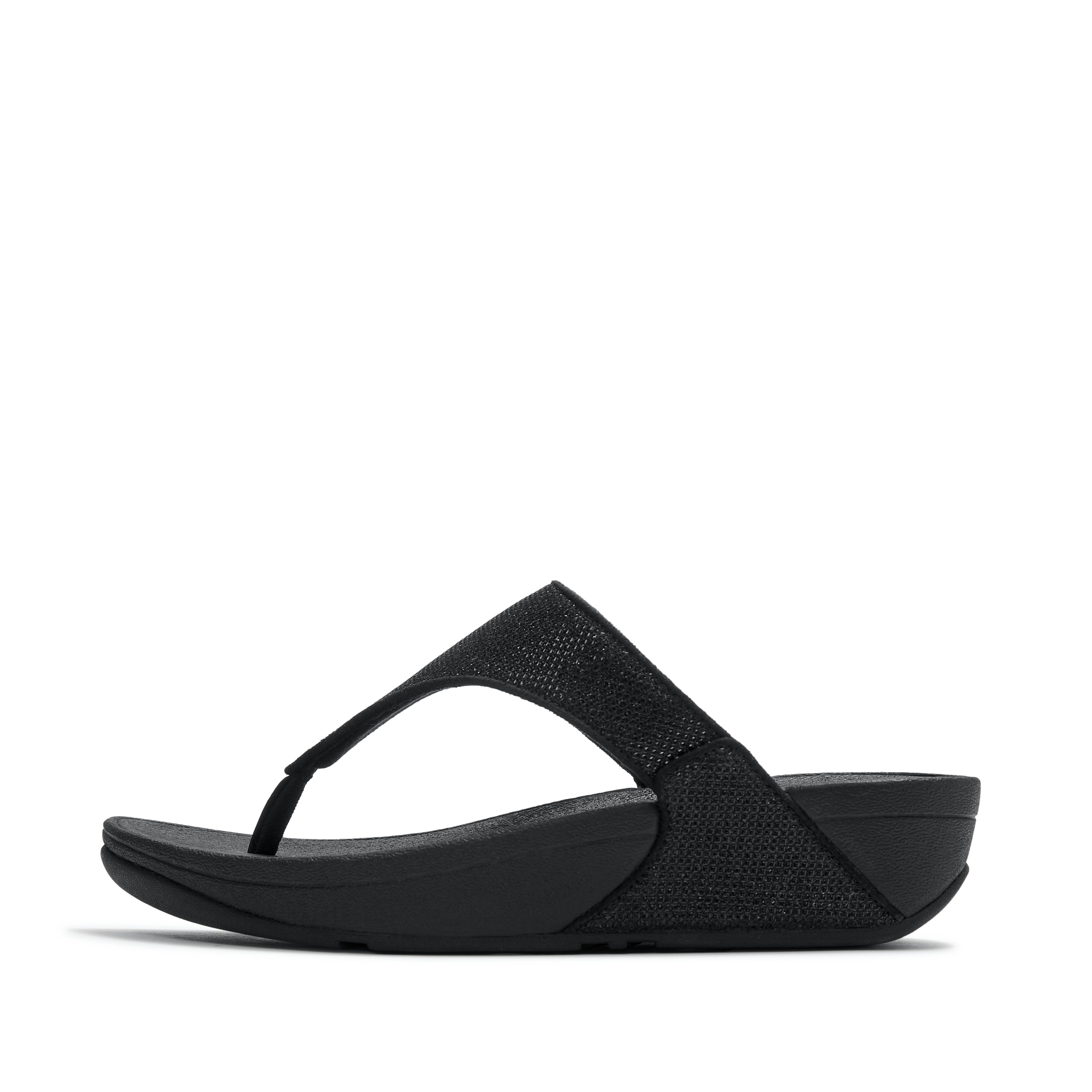 Fitflop LULU SHIMMERGLITZ TOE-POST SANDALS Dianette Keilabsatz, Zehentrenner, Badeschuh, Sommerschuh mit Glitzerdetails