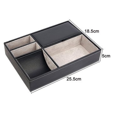 Lubgitsr Aufbewahrungsbox Ablage Tablett Schwarz Fächer – Herren Organizer Ablage Schreibtisch (1 St)
