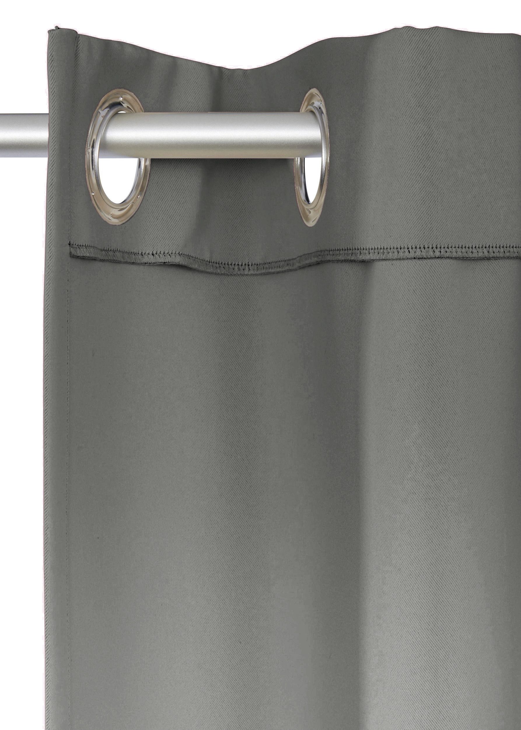 OTTO home Vorhang SOLA mit Ösen, 1er & 2 er Pack, blickdicht/verdunkelnd, Topseller! (1 St), Ösen, verdunkelnd, Polyester, blickdicht, Ösen-Aufhängung, wärmeabw – Bild 4 von 5