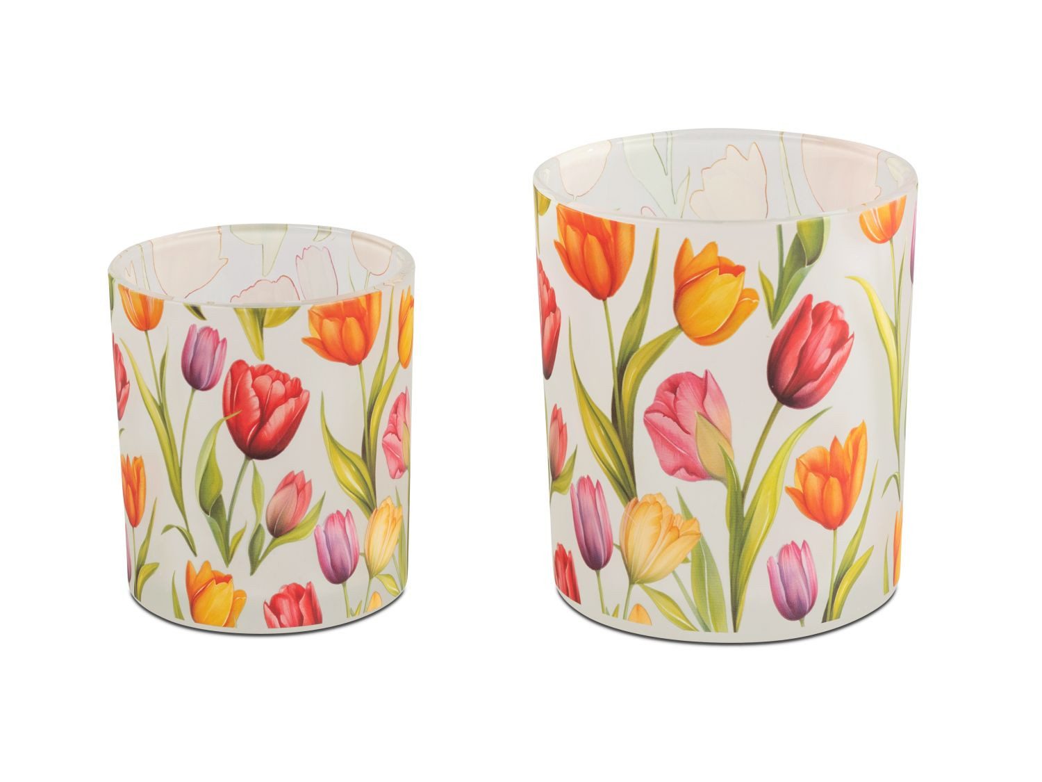 formano Windlicht Tulpen, Höhe: 8cm, Farbe: Mehrfarbig, Motiv: Blumen