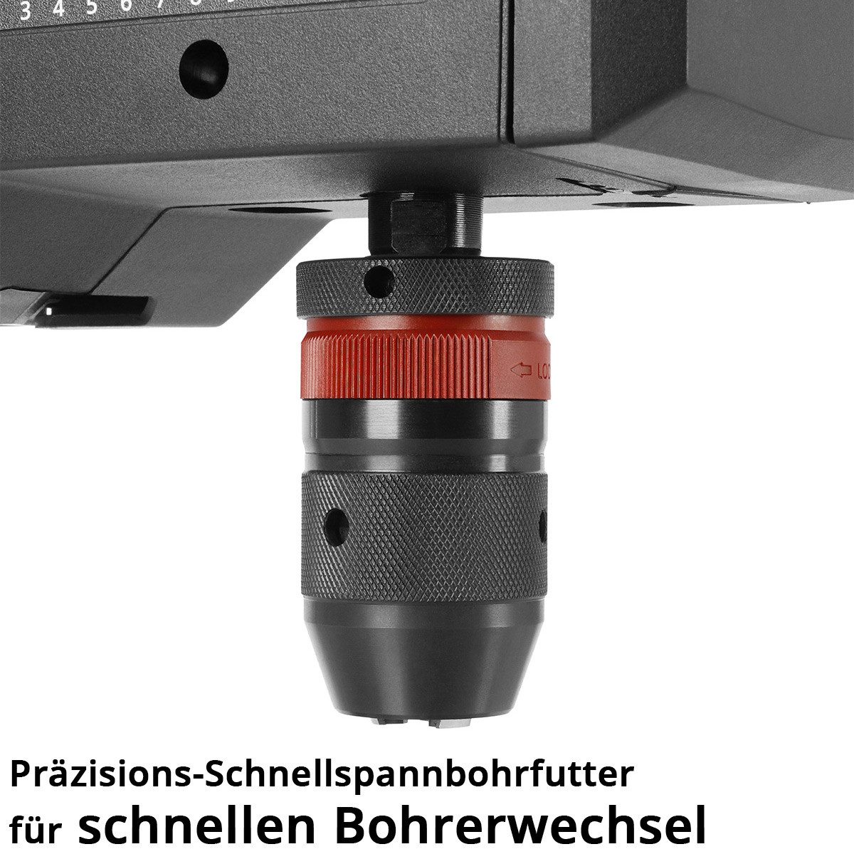 STAHLWERK Säulenbohrmaschine Tischbohrmaschine 800 Watt 2.500 U/min Standbohrmaschine mit Laser