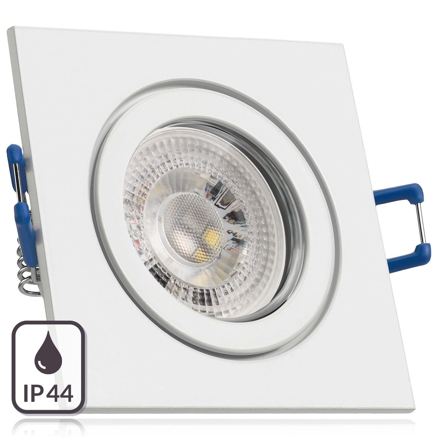 weiß mit LEDANDO LED in RGB Set LEDANDO Einbaustrahler LED Einbaustrahler 3W LED IP44 - von GU10