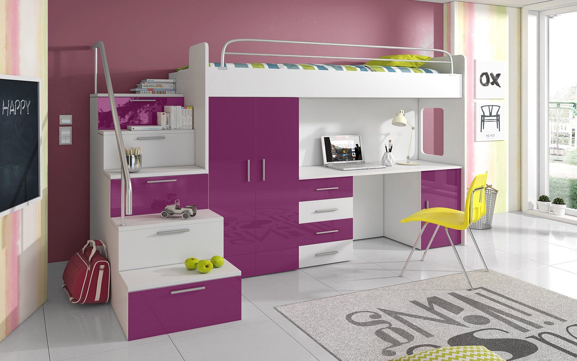 Baidani Kinderbett Dream, All-in-One-Kinderzimmerkombination