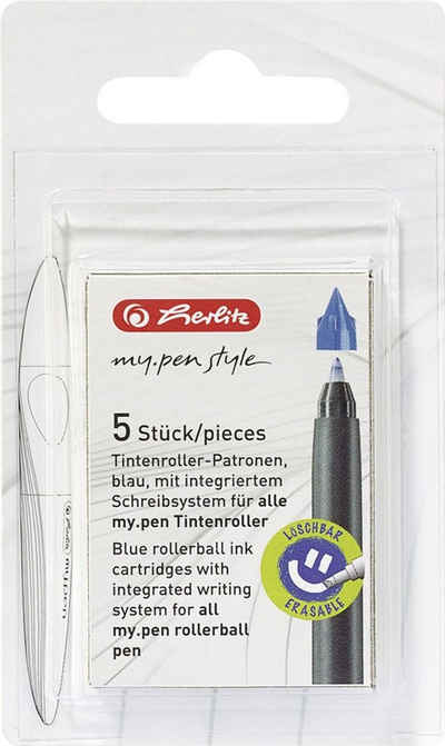 Herlitz Collegeblock herlitz Tintenroller-Patronen my.pen blau 5 Stück
