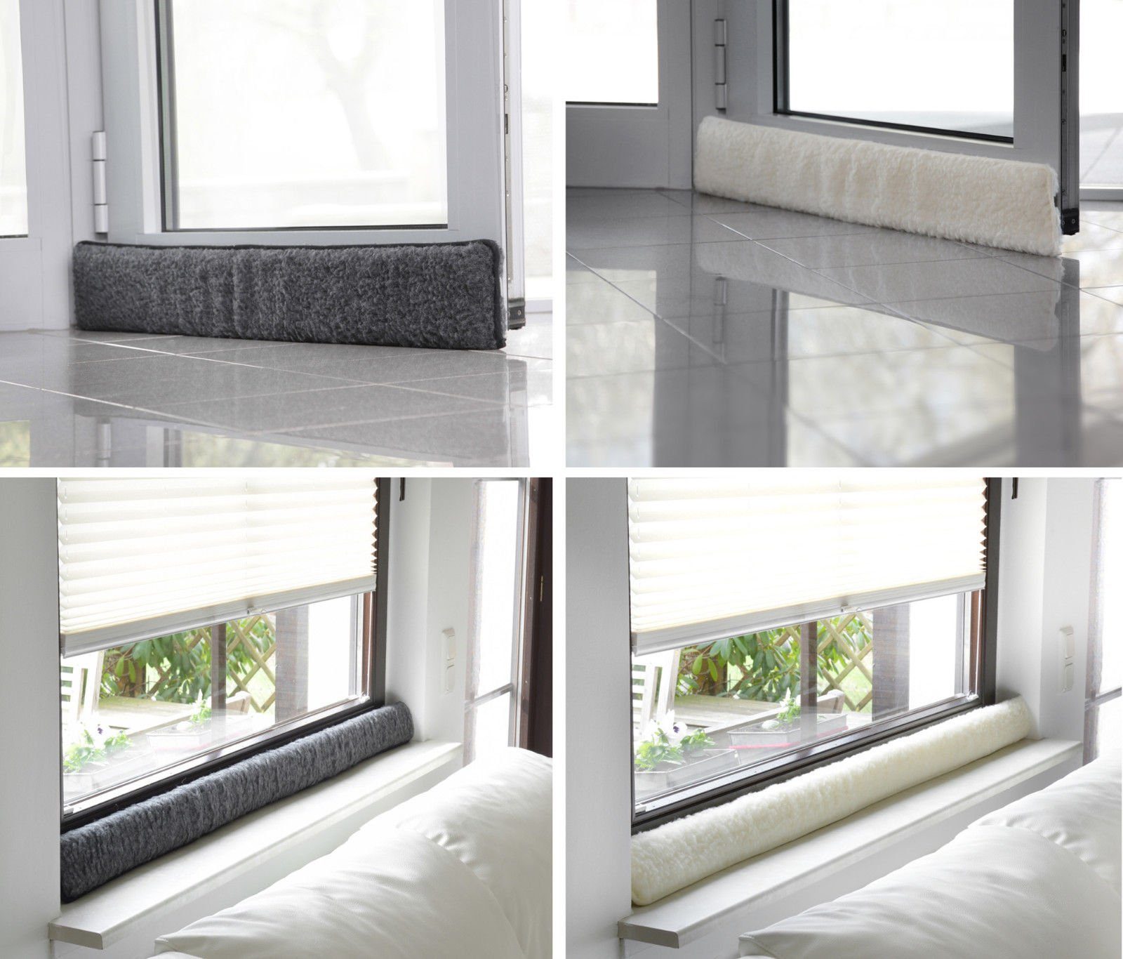 BigDean Zugluftstopper 100cm für Fenster Schurwolle Natur Beige, Packung, 1 günstig online kaufen