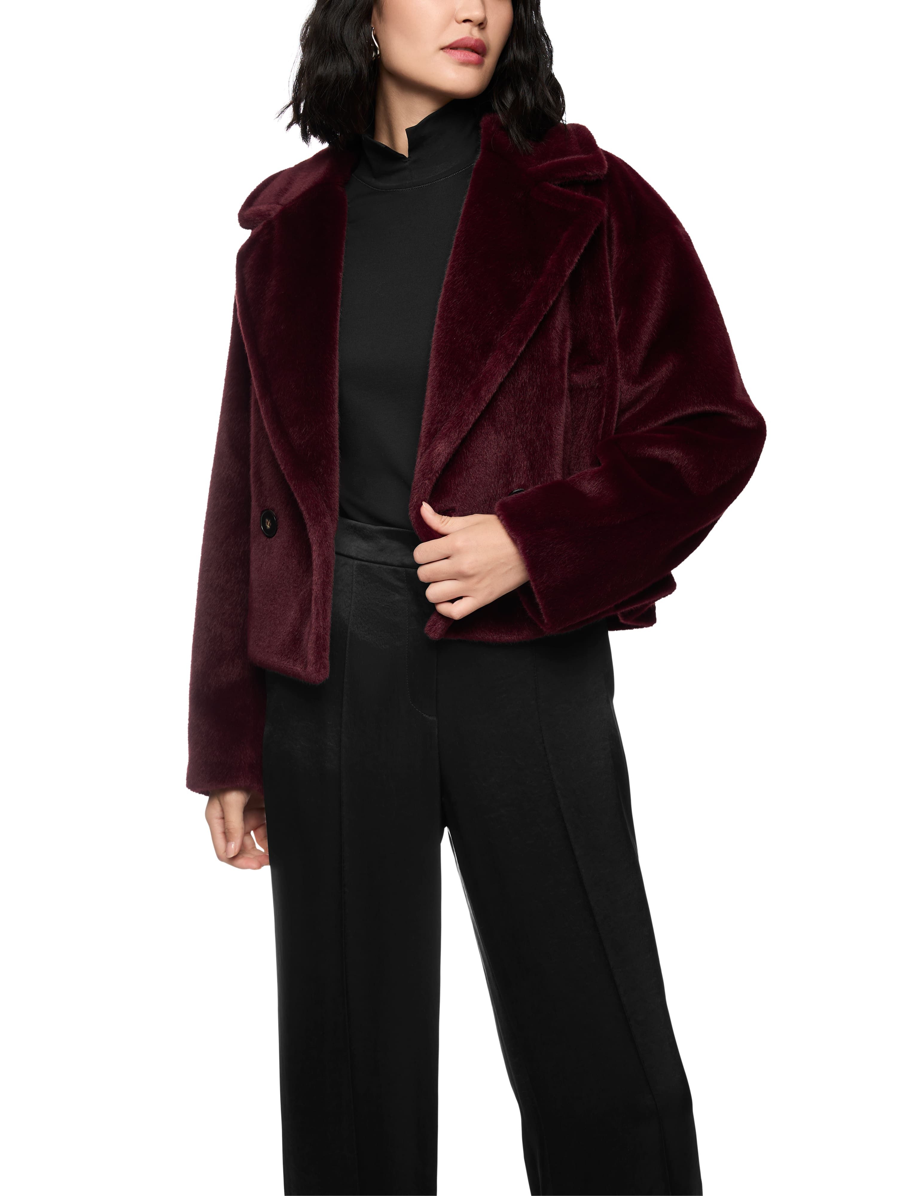 Marc Cain Outdoorjacke Feminine Rigour Premium Damenmode Fake Felljacke Fur günstig online kaufen