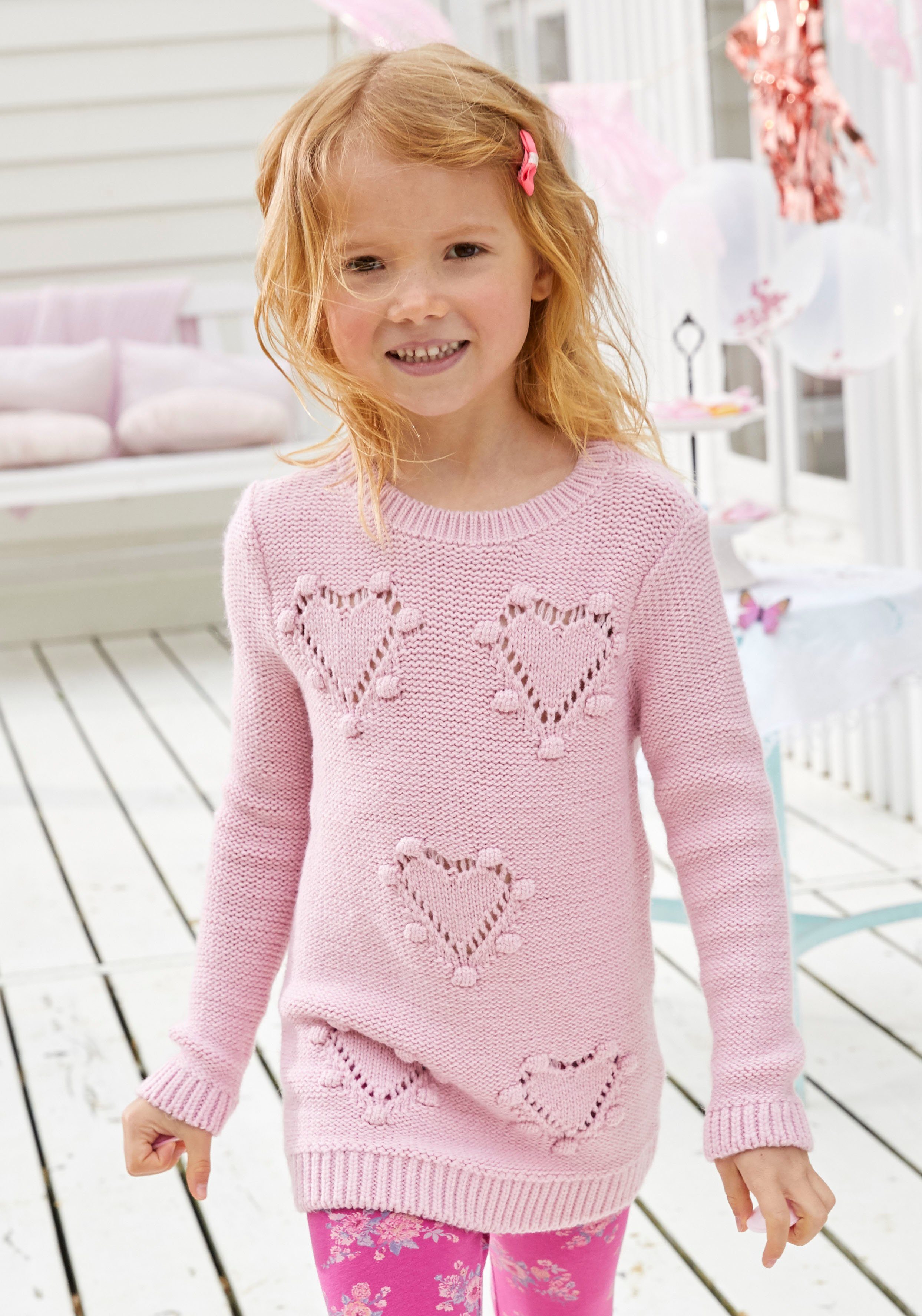 KIDSWORLD Herzen mit Longpullover niedlichen