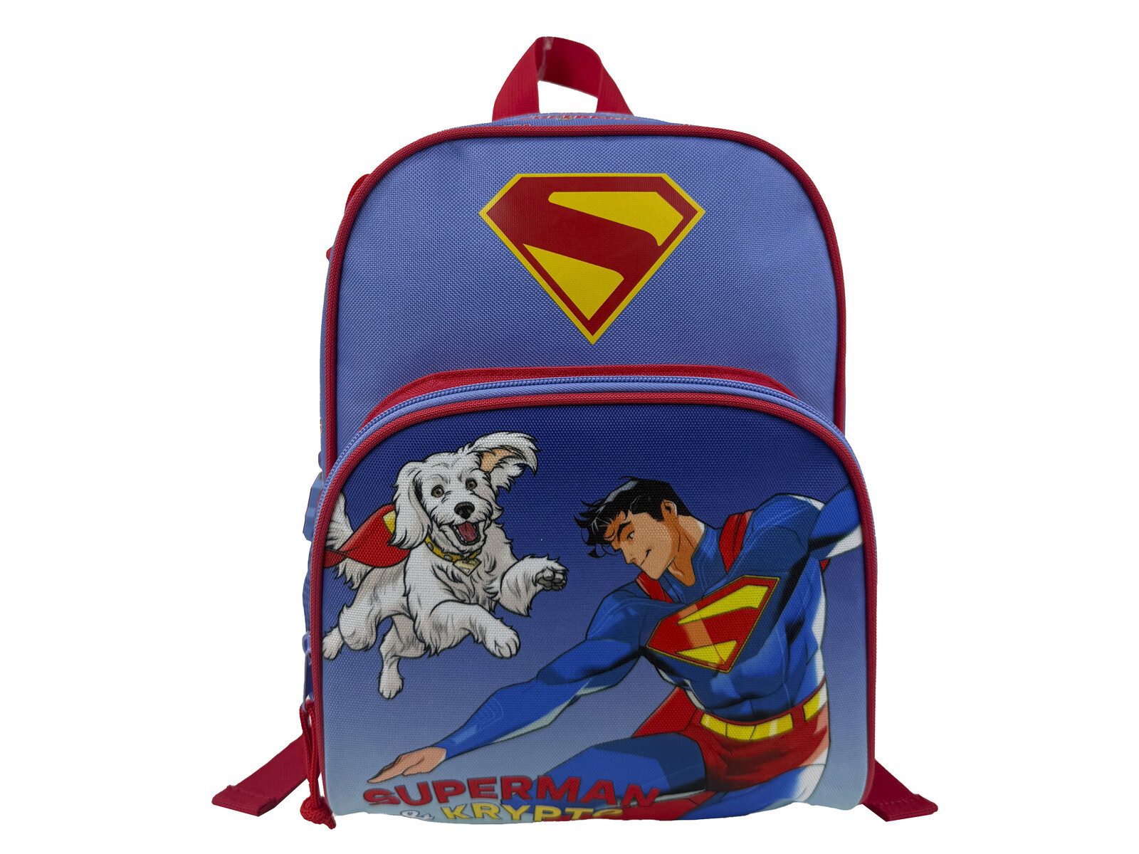 Superman Kinderrucksack mit Fronttasche Hauptfach und Seitennetz