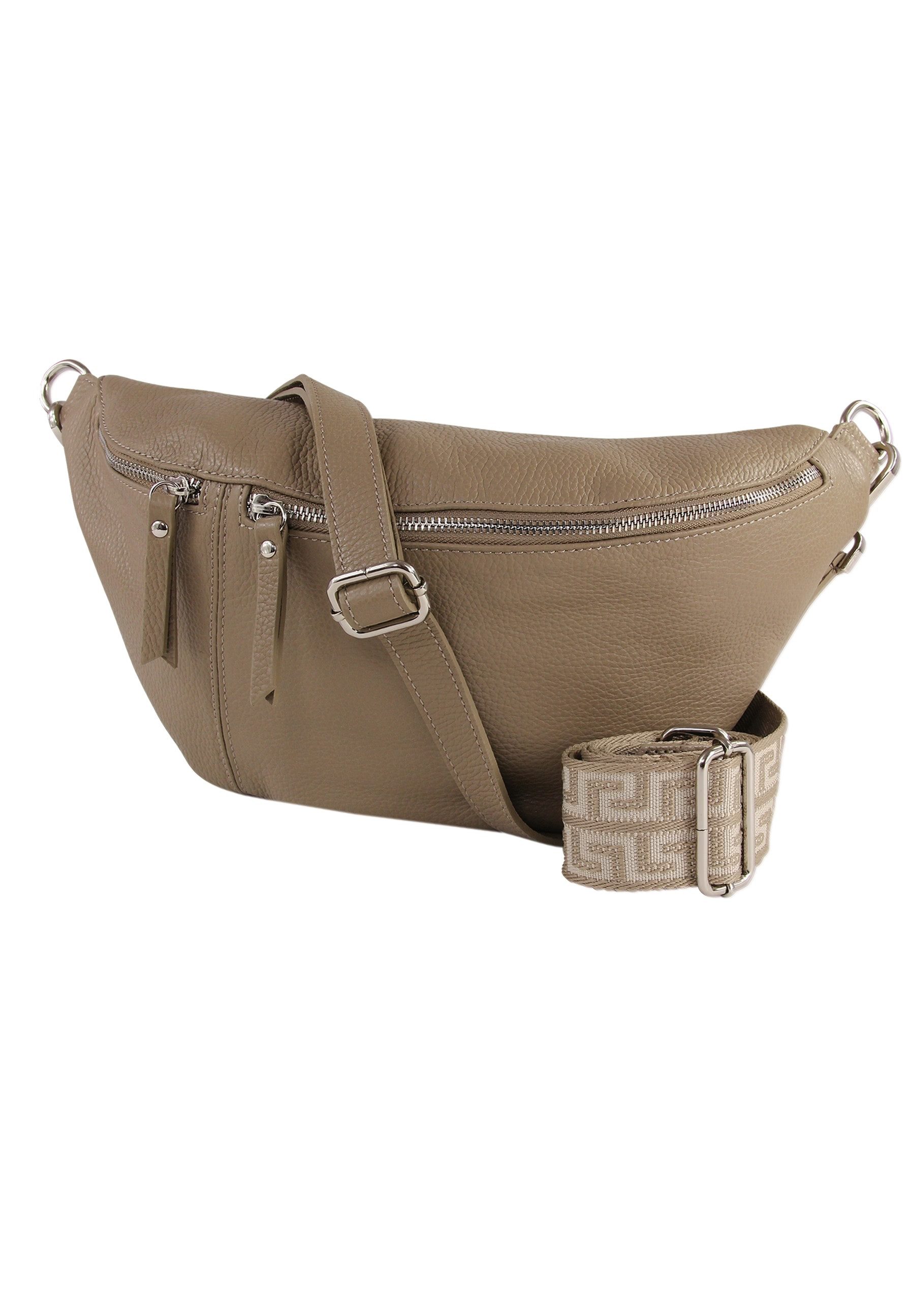 Toscanto Gürteltasche Toscanto taupe, beige Gürteltasche (Gürteltasche), Damen Gürteltasche Echtes Leder, taupe, beige