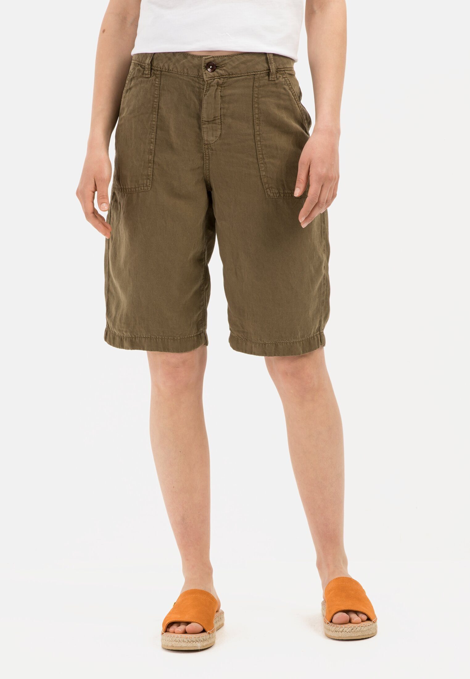 Bekleidung Kurze Hosen camel active Shorts Shorts aus Leinenmix (1-tlg)