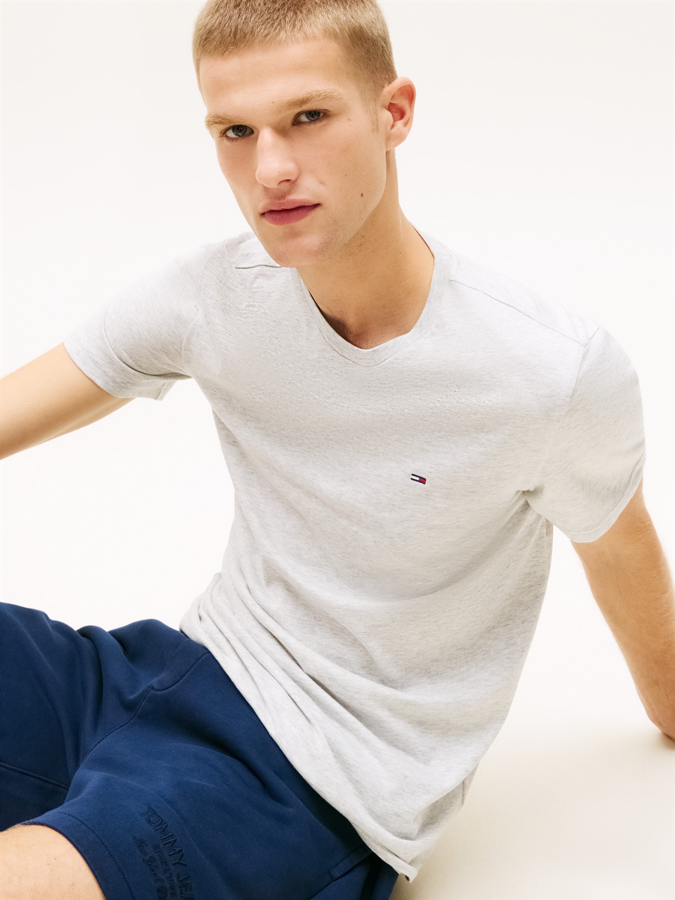 Tommy Jeans T-Shirt TJM XSLIM JASPE HTR TEE EXT Mit Rundhalsausschnitt