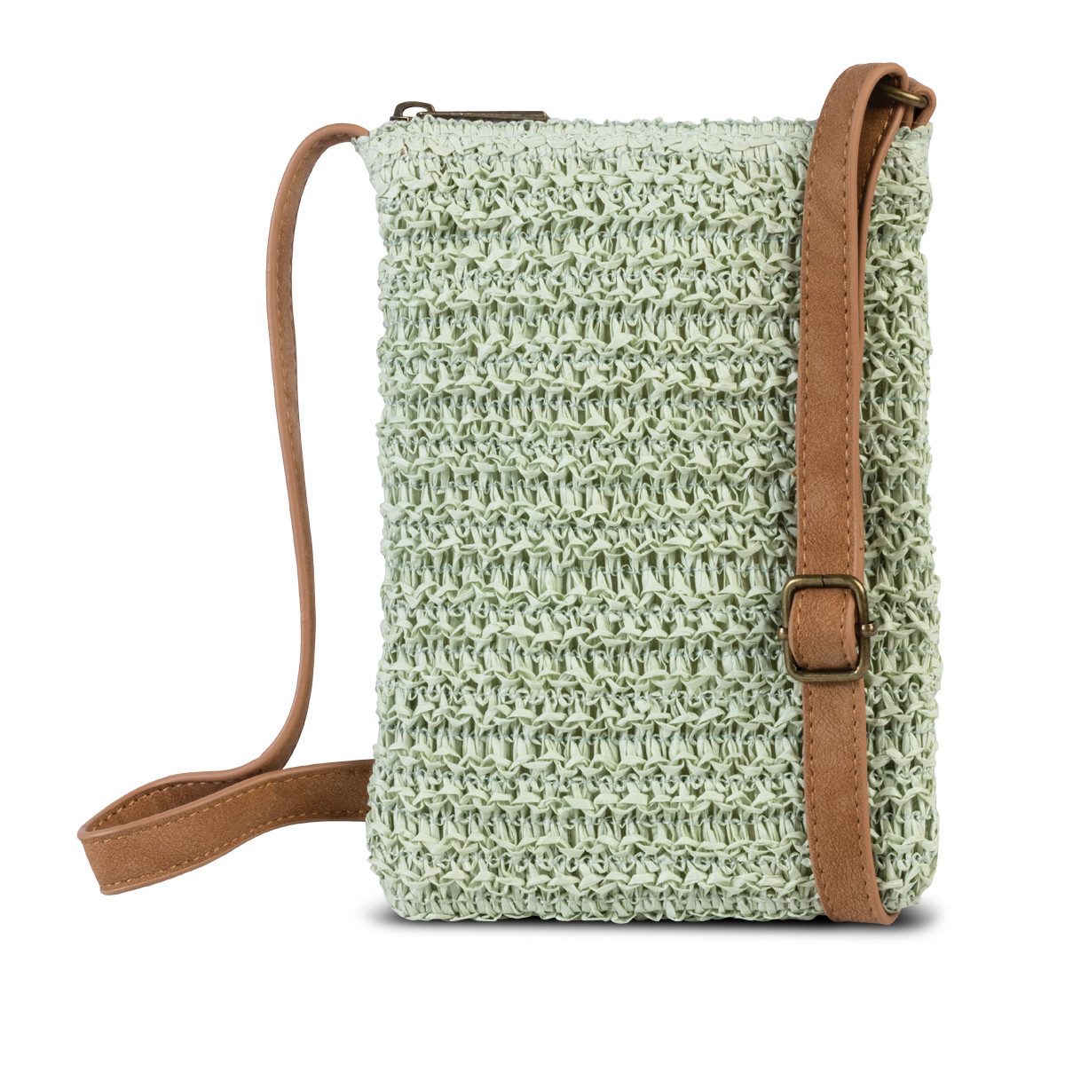 fabrizio® Umhängetasche Mini Sommertasche Handytasche - Farbwahl, Passend für Smartphones bis L17 cm x max. B 12 cm