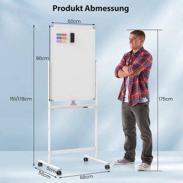 KOMFOTTEU Magnettafel Whiteboard, mit Ständer & Zubehör Set, 60 x 90cm