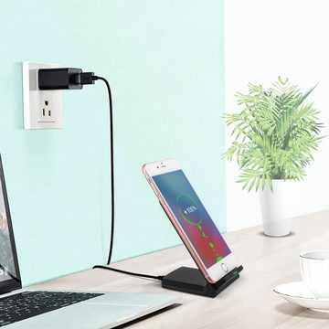 ombar 30W Induktive Ladestation Schnelles Kabelloses Ladegerät Induktions-Ladegerät (1-tlg., Wireless Charger Stand,Handy Ständer für iPhone Samsung Google Pixel)