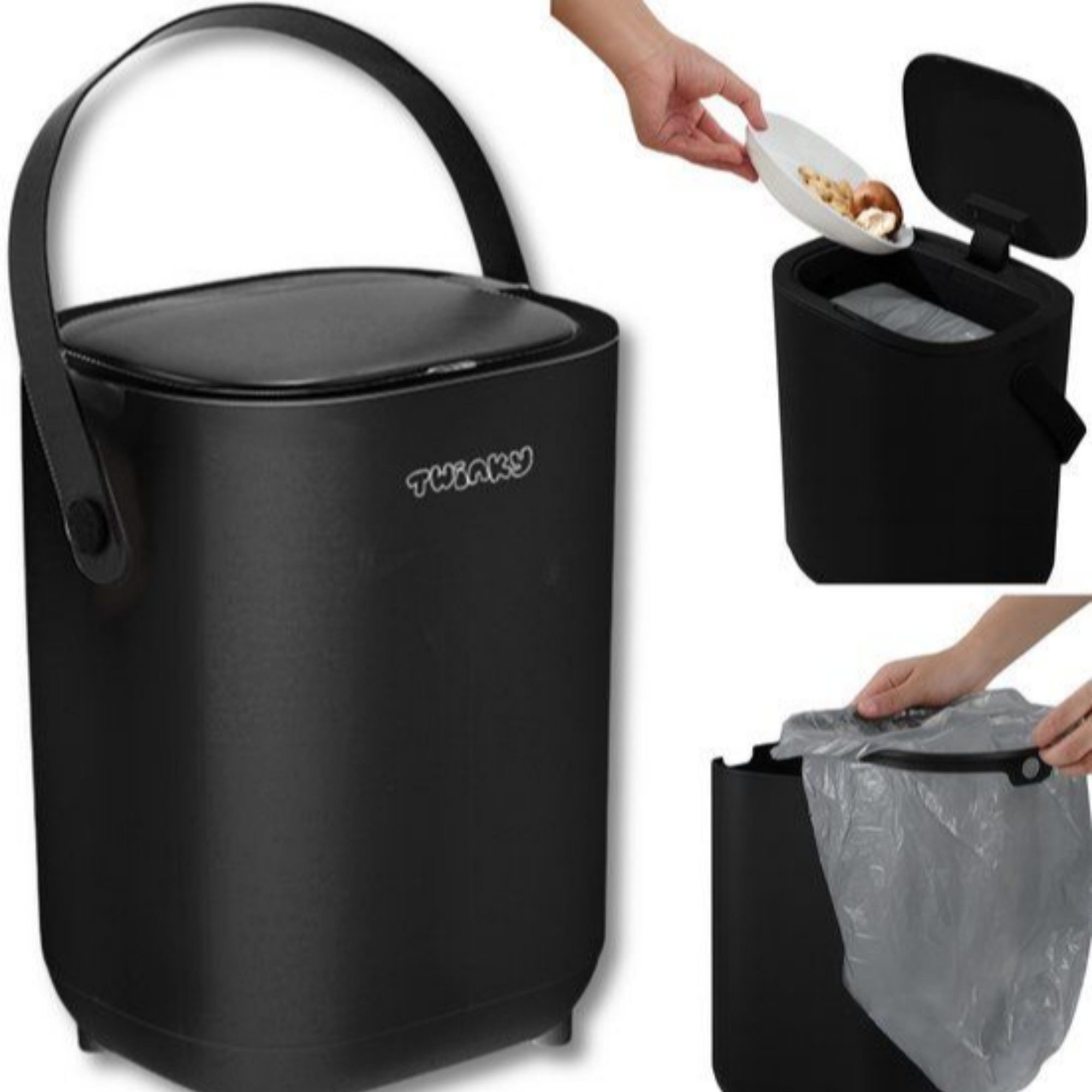 TWINKY Windeleimer mit Hygienesensor, windeleimer baby geruchsdicht, 15 Liter Fassungsvermögen, Platz für 30 Windeln, Durable