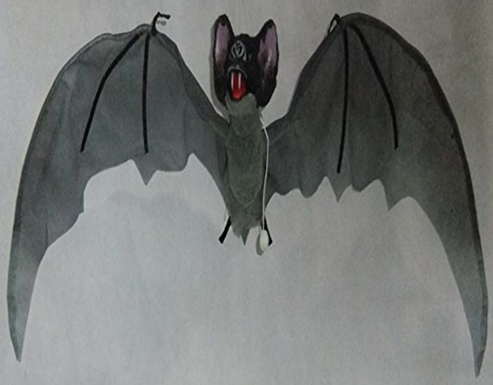 JOKA 15190 Animierte gruselig Dekofigur beleuchtet Deko Party Fledermaus Vampir international Dekoration