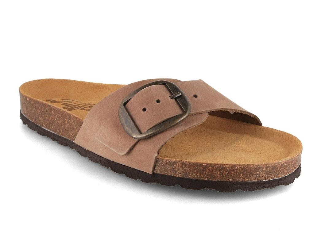 Tuffeln Damen Pantoletten Sandalen Fehmarn für schmale Füße Hausschuh mit gepolstertem Tieffussbett