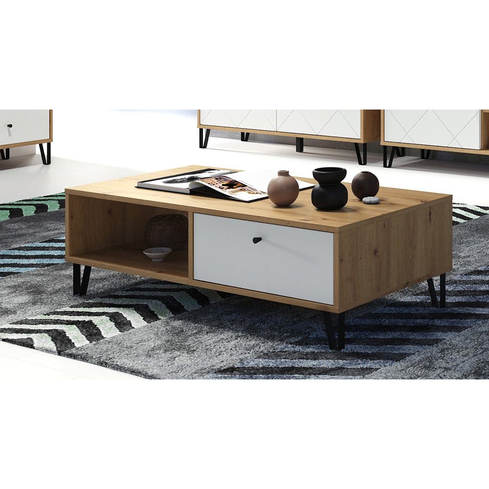 trendteam Couchtisch, Tisch Beistelltisch Sofatisch Wohnzimmertisch Ablage Braun 10x37x60cm