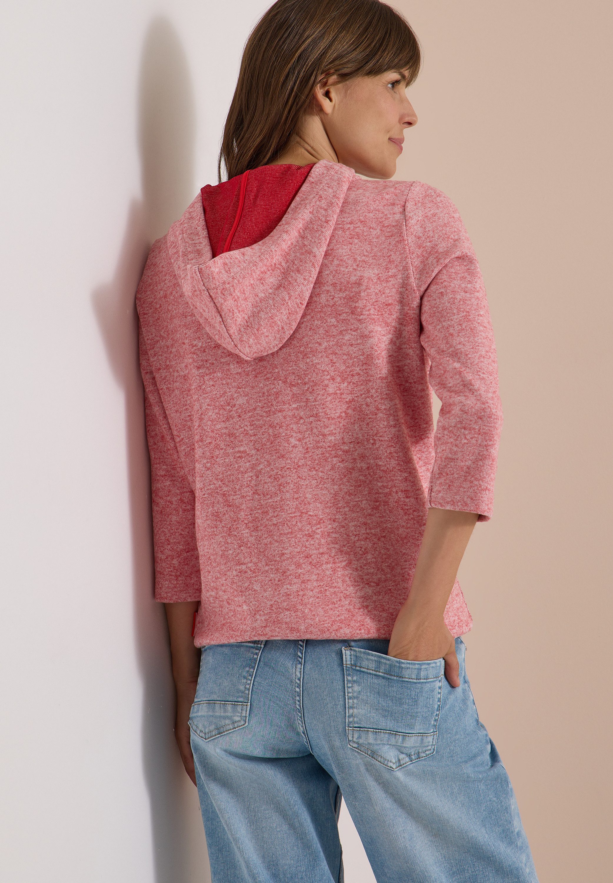 CECIL Kapuzensweatshirt 3/4-Arm-Shirt im Melange-Look – Bild 3 von 5