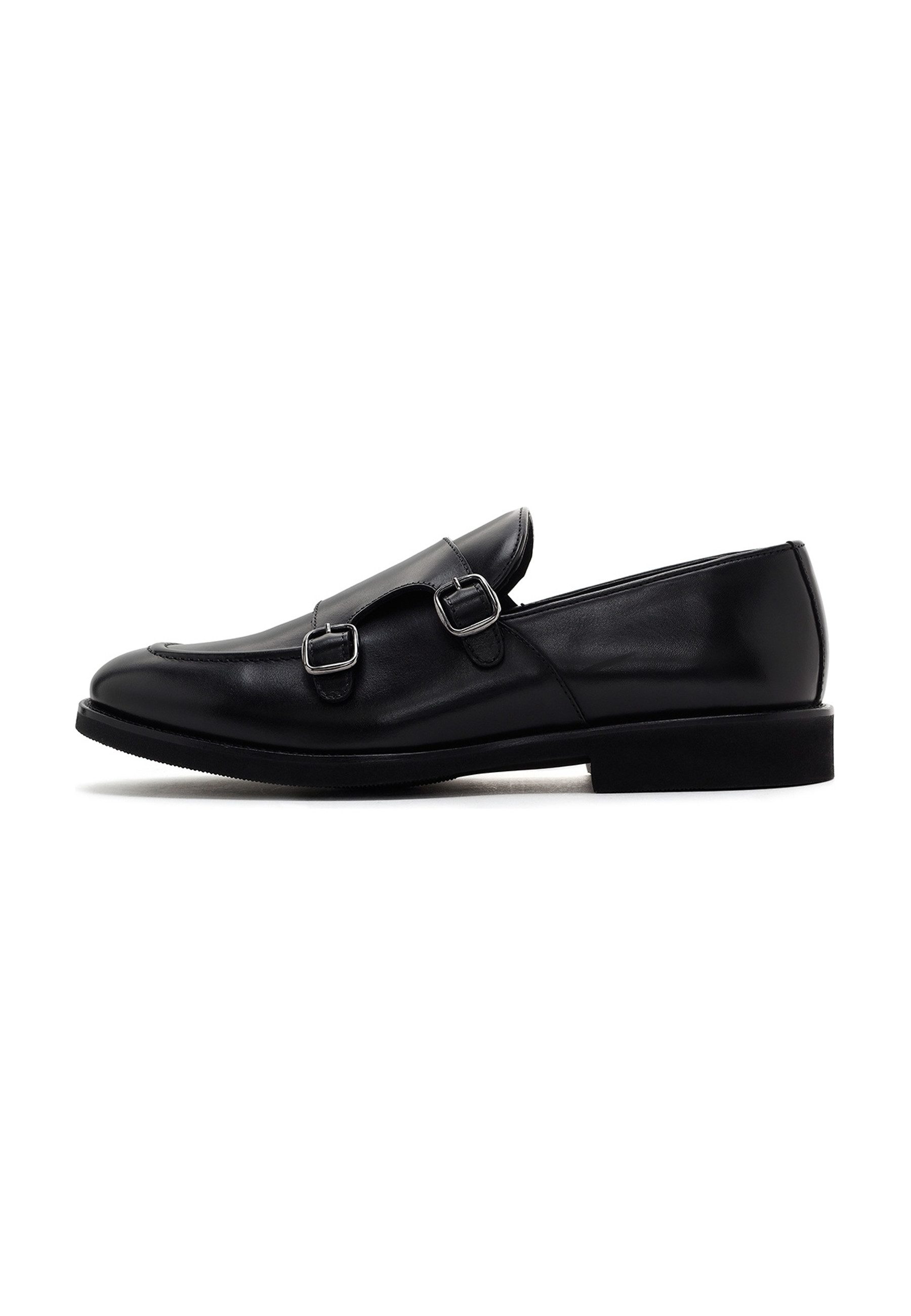 Derimod Monk-Schuhe aus Leder Schnürschuh Echtes Leder, Leder-Innenfutter, EVA-Sohle, Monkstrap