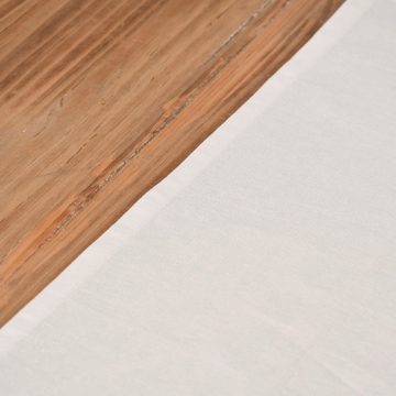 SCHÖNER LEBEN. Tischläufer Tischläufer gestreift Quaste Dreiecksabschluss weiß natur 50x160cm
