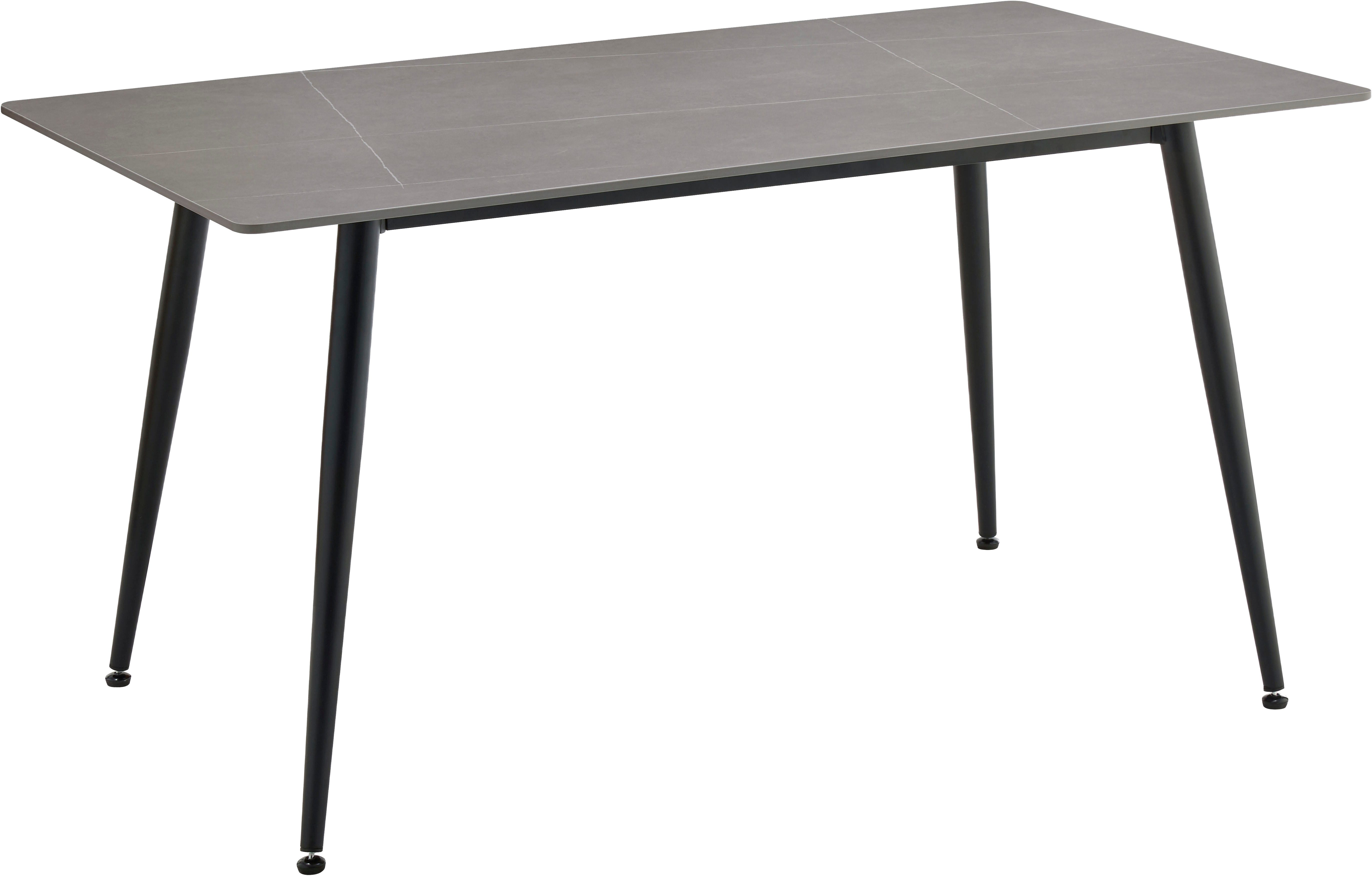 OTTO home Esstisch Juniper (1-St), Tisch 140x80cm in Sinterstein-Keramikoptik für bis zu 6 Personen