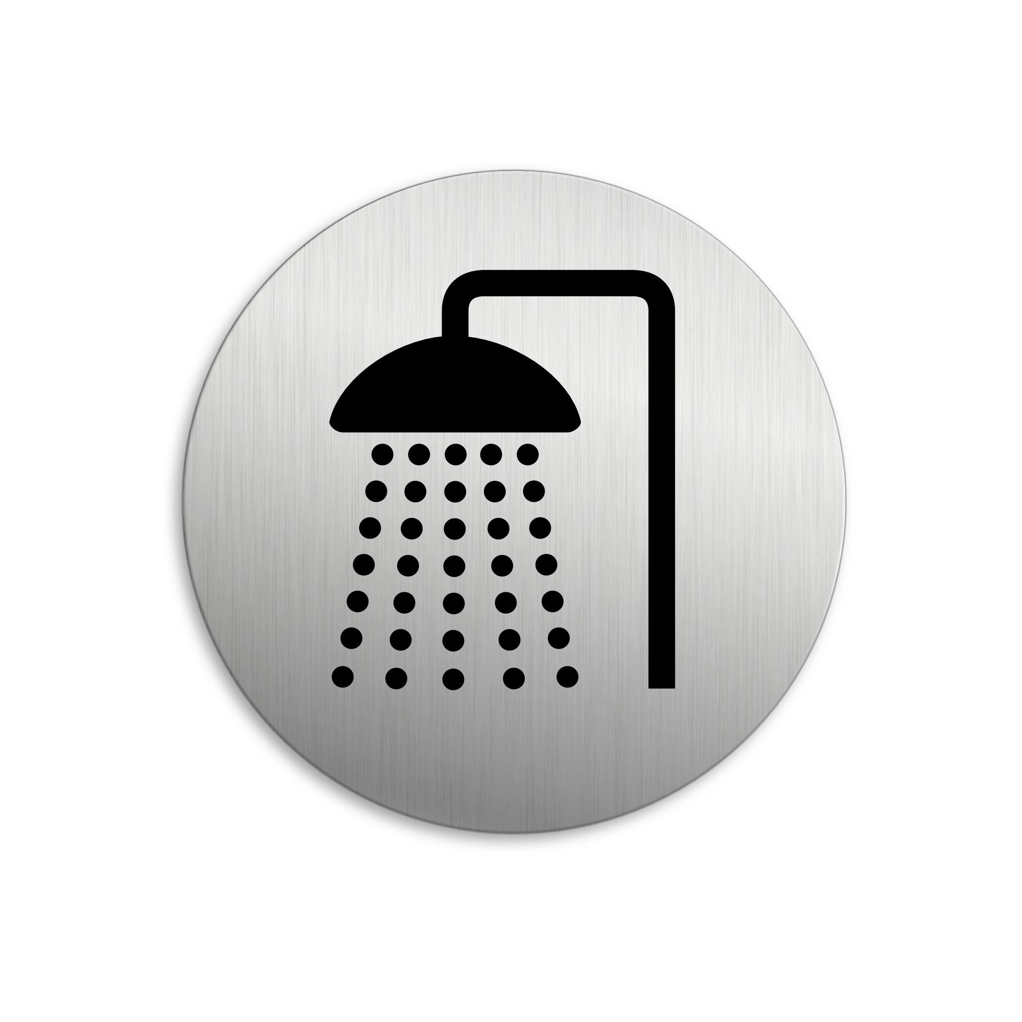Toilettenschild Für Herren – Selbstklebendes Edelstahl-Schild, 7 Cm Durchmesser, 0,8 Mm Dick, Silber