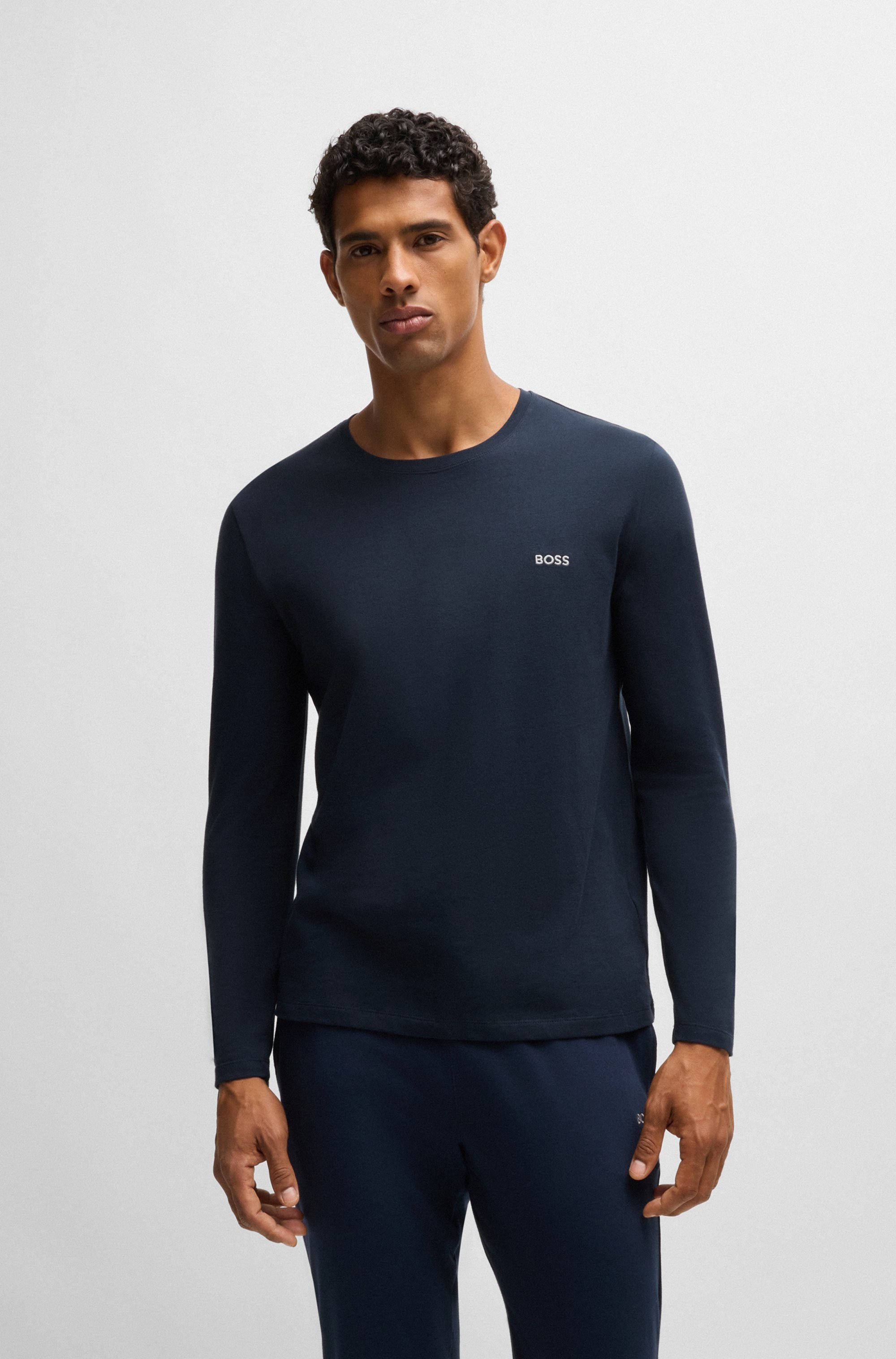 BOSS Langarmshirt Mix&Match LS-Shirt R mit BOSS Stickerei auf der Brust günstig online kaufen