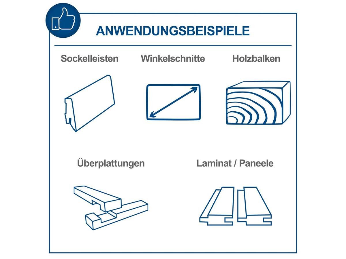 Scheppach Zug-, Kapp- und Gehrungssäge HM305SL, Set, 2-St., mit Posaunenauszug, inkl. 48 Zähne HW-Sägeblatt