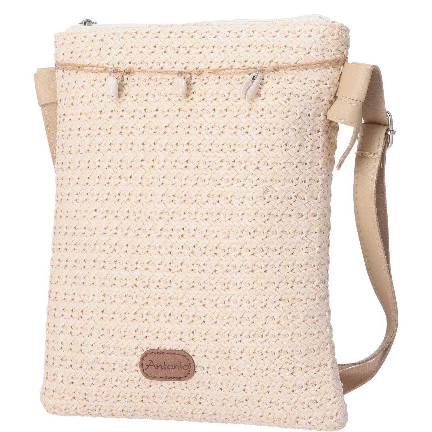 Antonio Umhängetasche Antonio Damen Bast Tasche S beige (1-tlg)