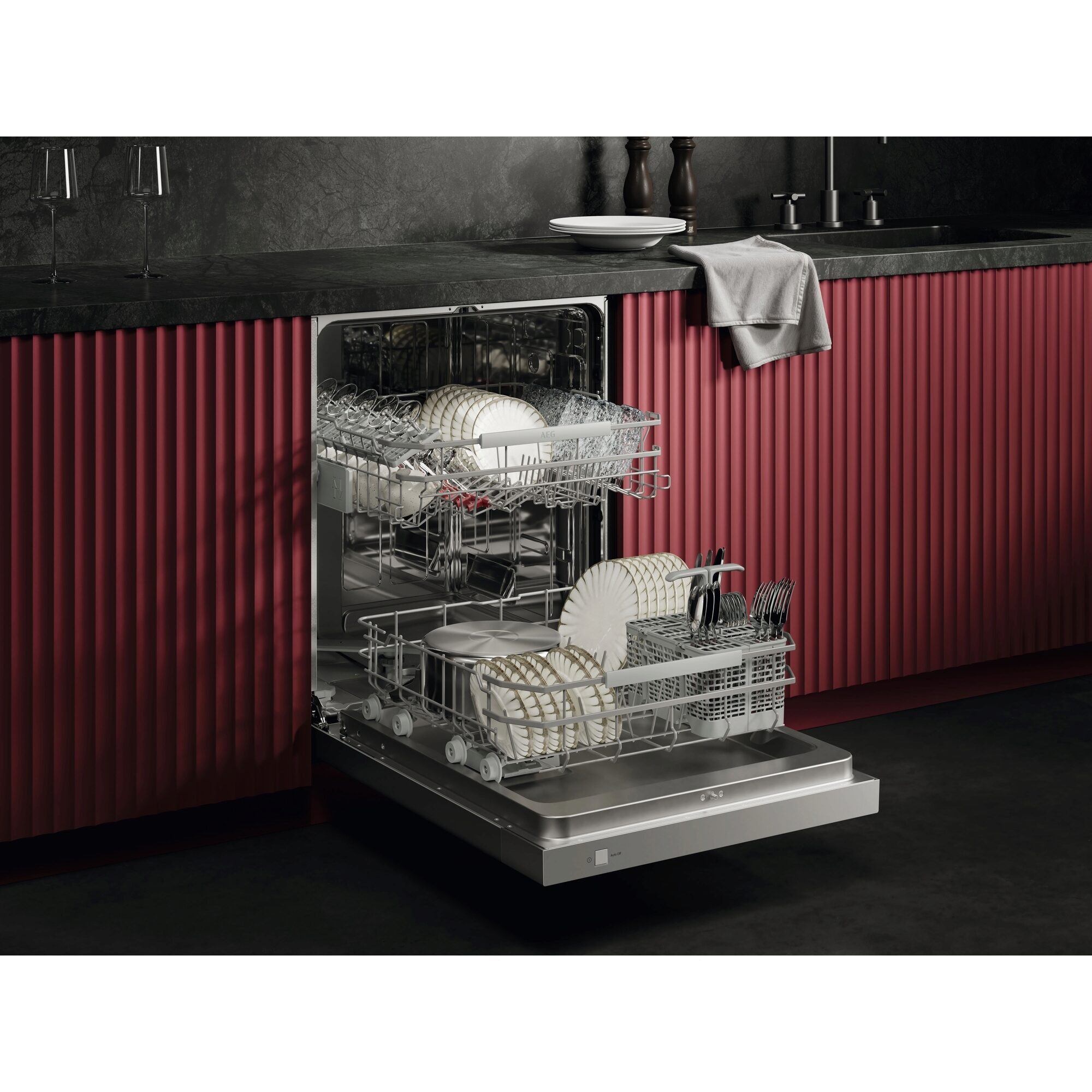 AEG Unterbaugeschirrspüler 7000 GU7200A1SCM, Wassersparende Spülmaschine: 8,4l im Eco-Programm-effiziente Reinigung