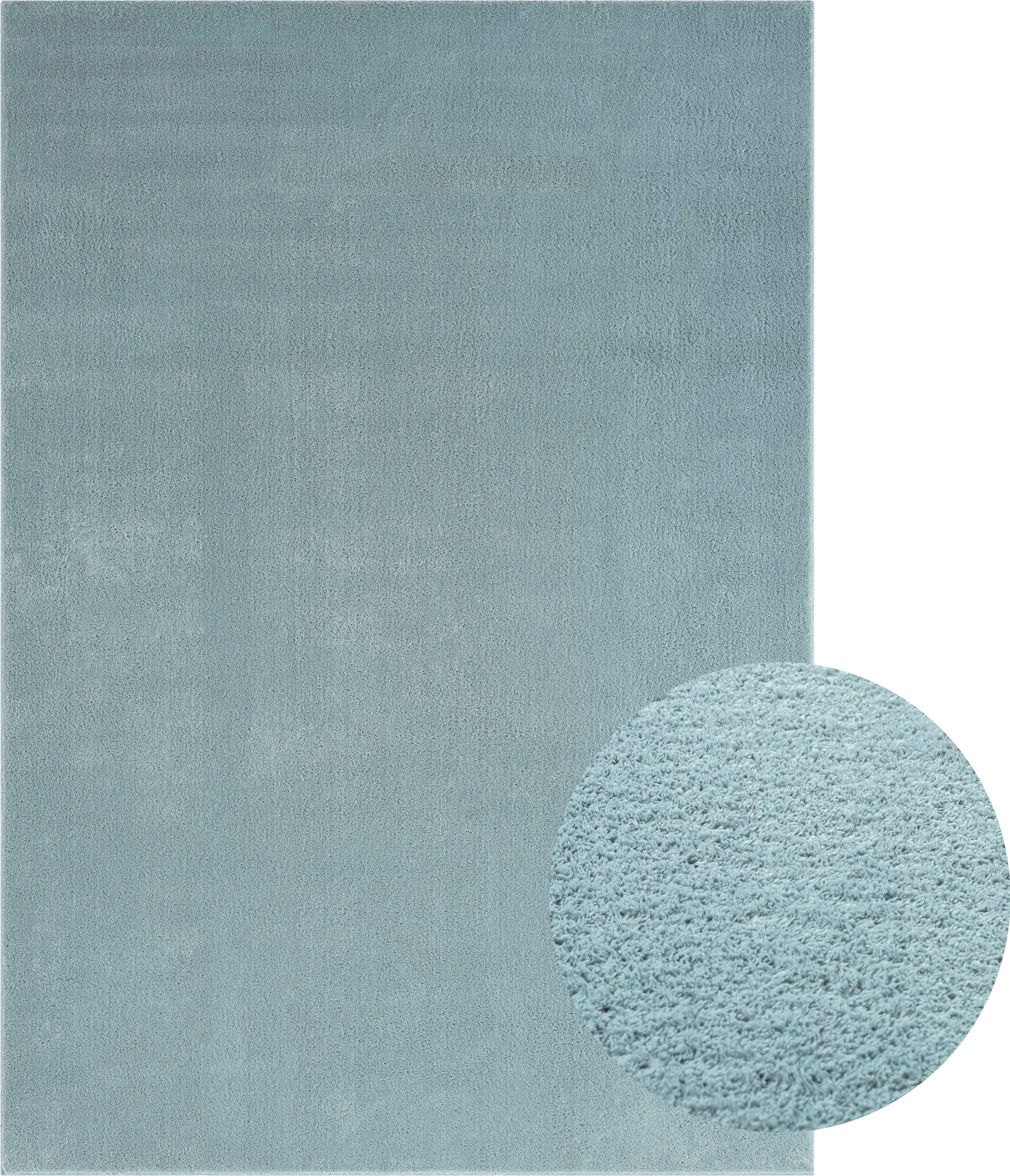 Kunstfellteppich, Loft waschbar Fell 37, blau Anti-Rutsch-Unterseite, Höhe: Teppich rechteckig, kuschelig, mm, 19 Haptik, merinos, weich und