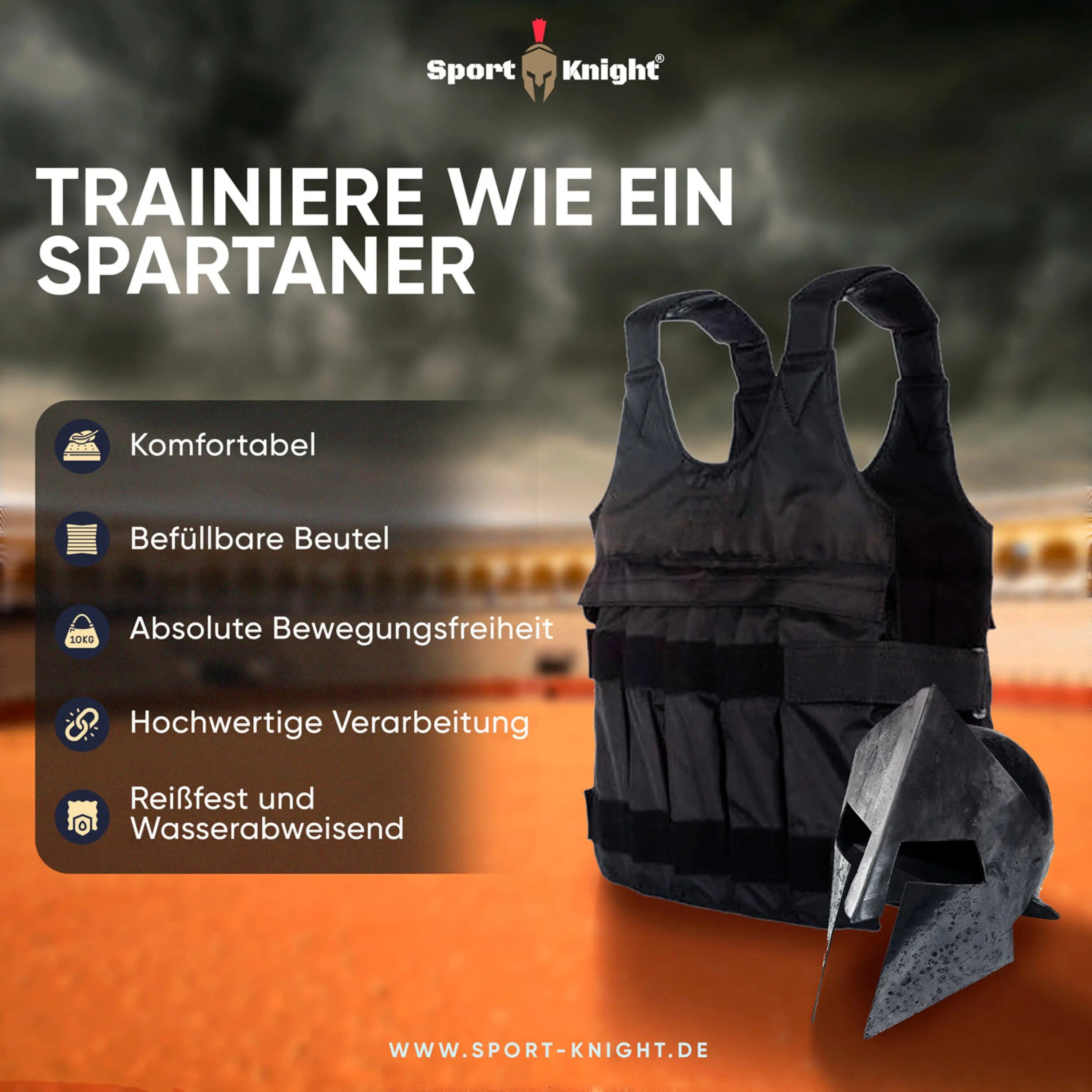 Sport-Knight® Gewichtsweste Gewichtsweste 1–50 kg – Nylon, reißfest, wasserabweisend, verstellbar