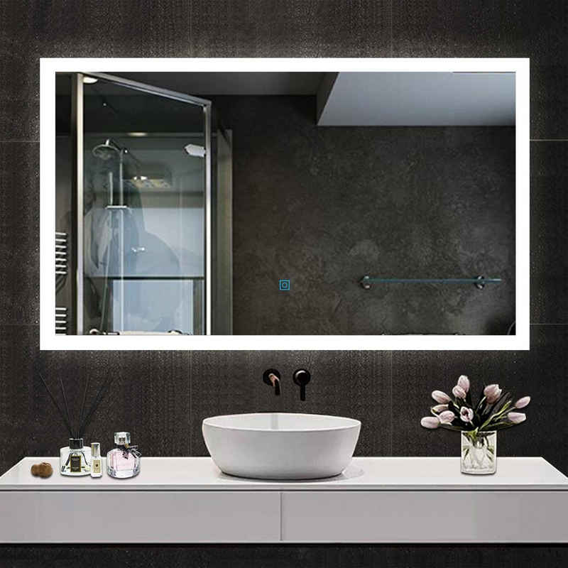 duschspa Badspiegel Badspiegel mit Beleuchtung 120x70 cm Wandspiegel, Touch Beschlagfrei
